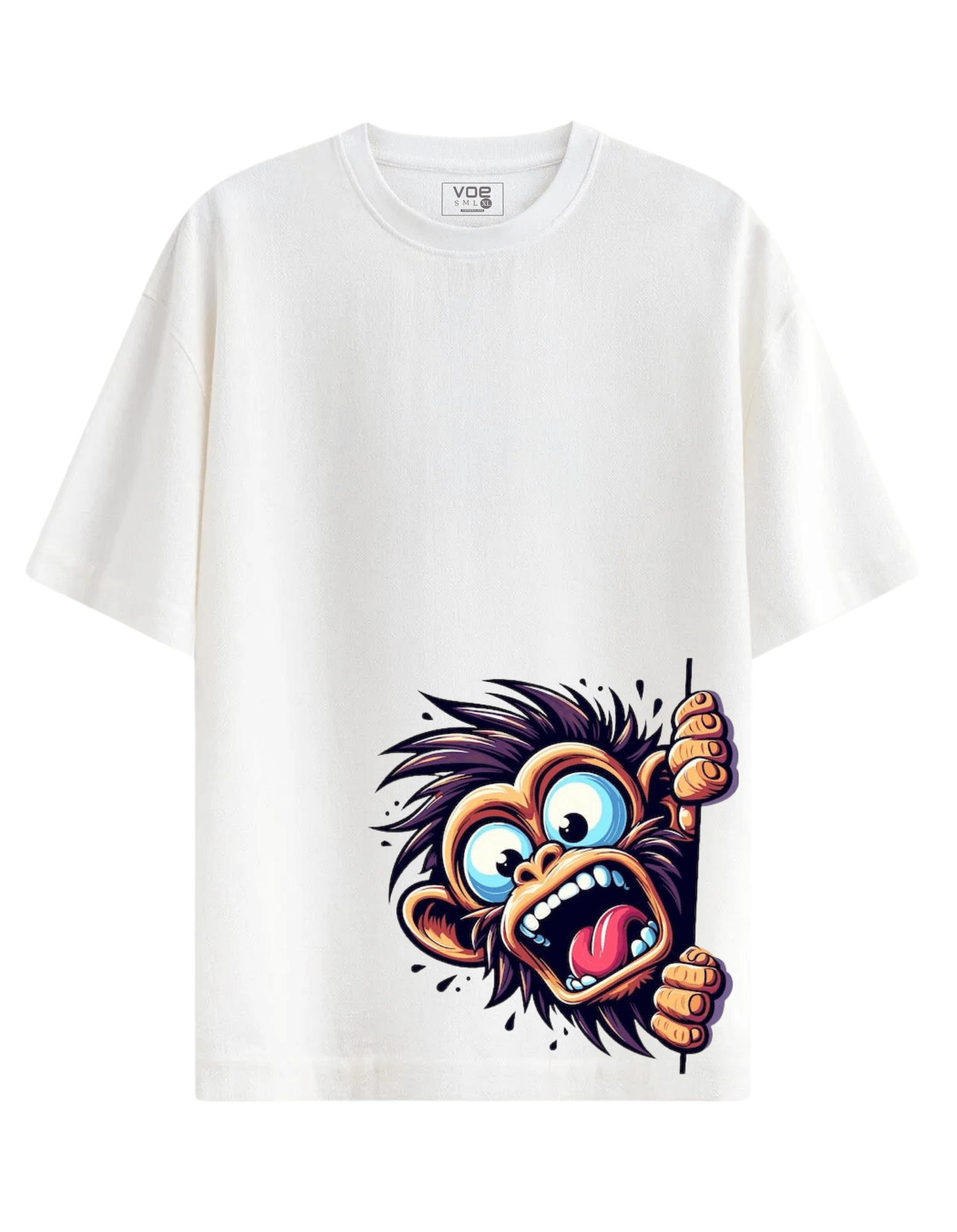 VOE MAYMUN OVERSIZE T'SHIRT - BEYAZ