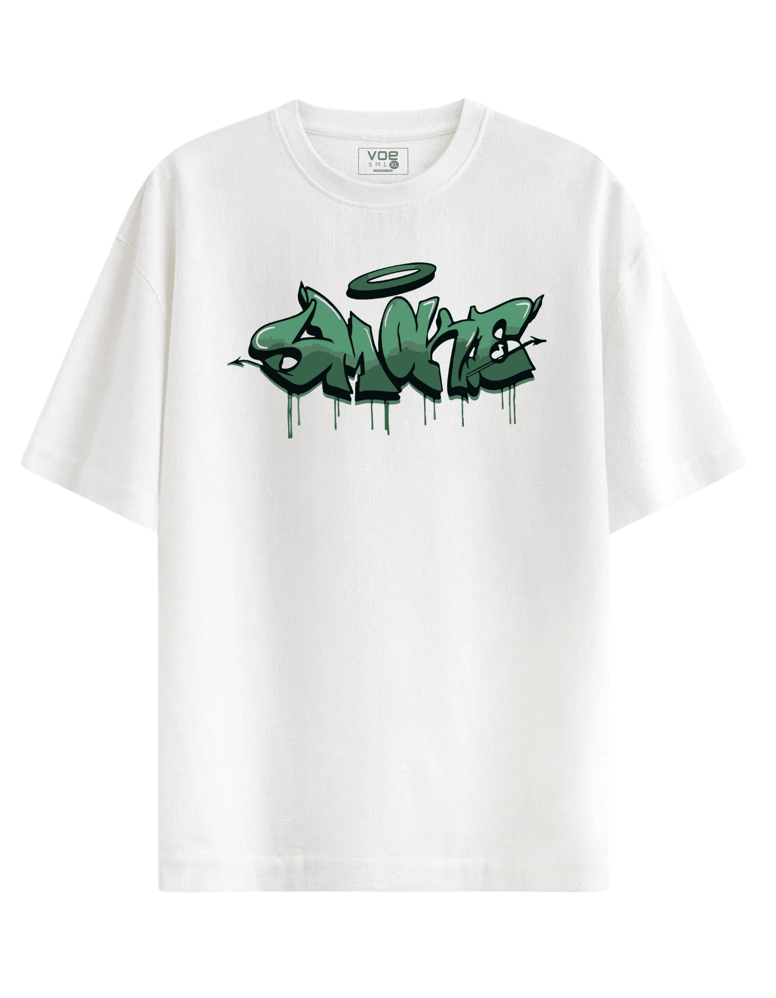 VOE SMOKE2 OCERSIZE T'SHIRT - BEYAZ