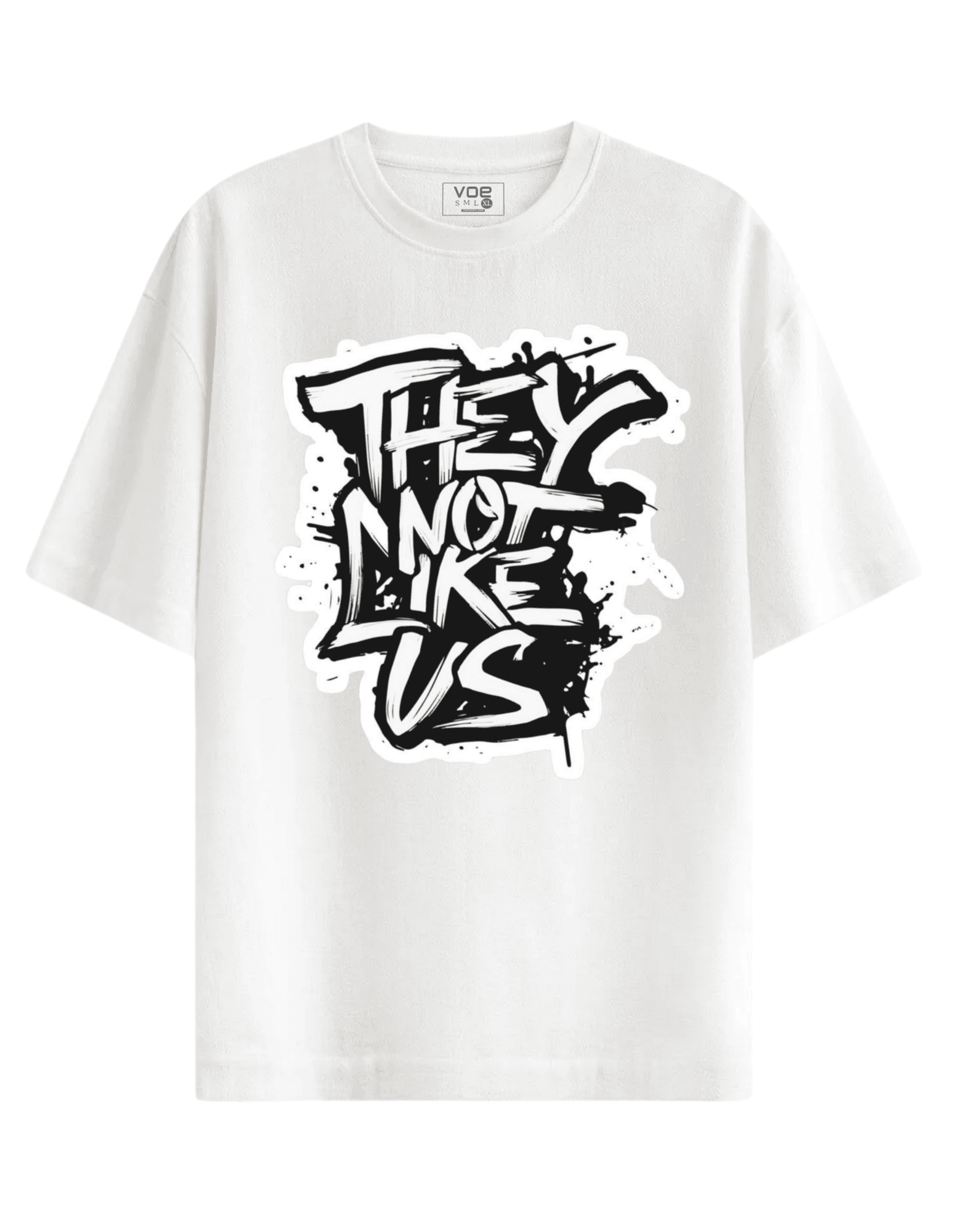 VOE LIKE US OVERSIZE T'SHIRT - BEYAZ