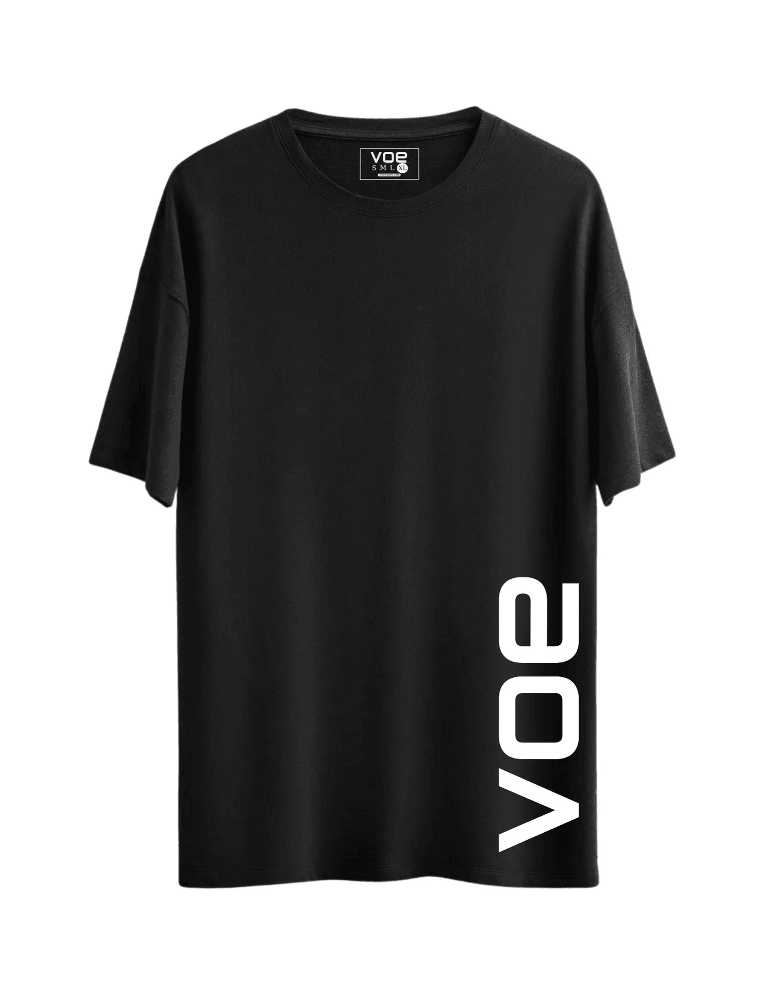 VOE BASKILI OVERSIZE T'SHIRT - SİYAH