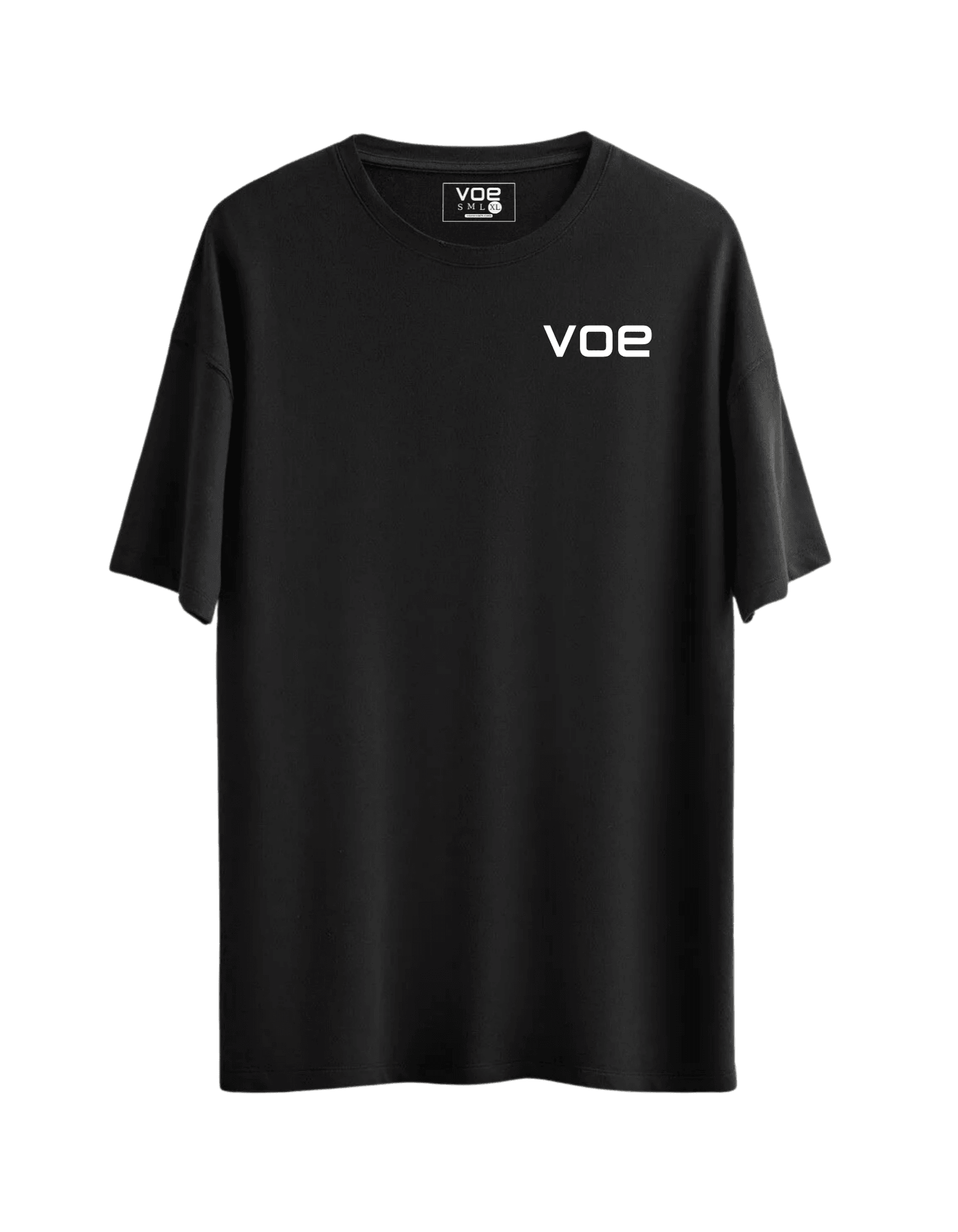 VOE BASKILI OVERSIZE T'SHIRT - SİYAH
