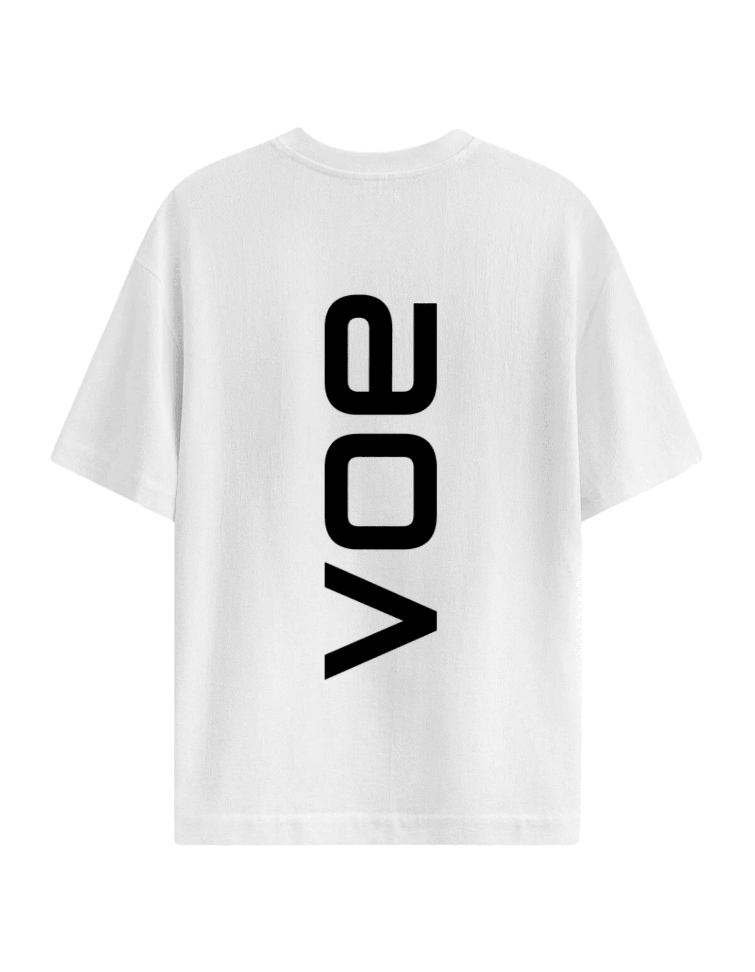 VOE BASKILI OVERSIZE T'SHIRT - BEYAZ