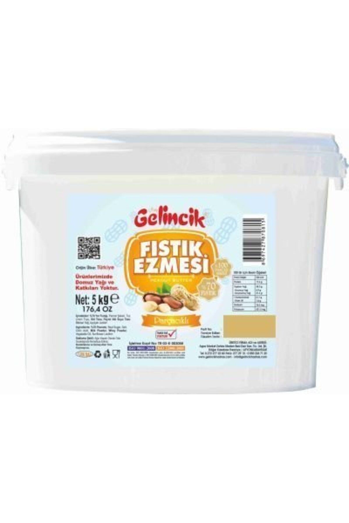 Kahvaltılık Sürülebilir Doğal Katkısız 5kg Özel Üretim Parçacıklı Fıstık Ezmesi