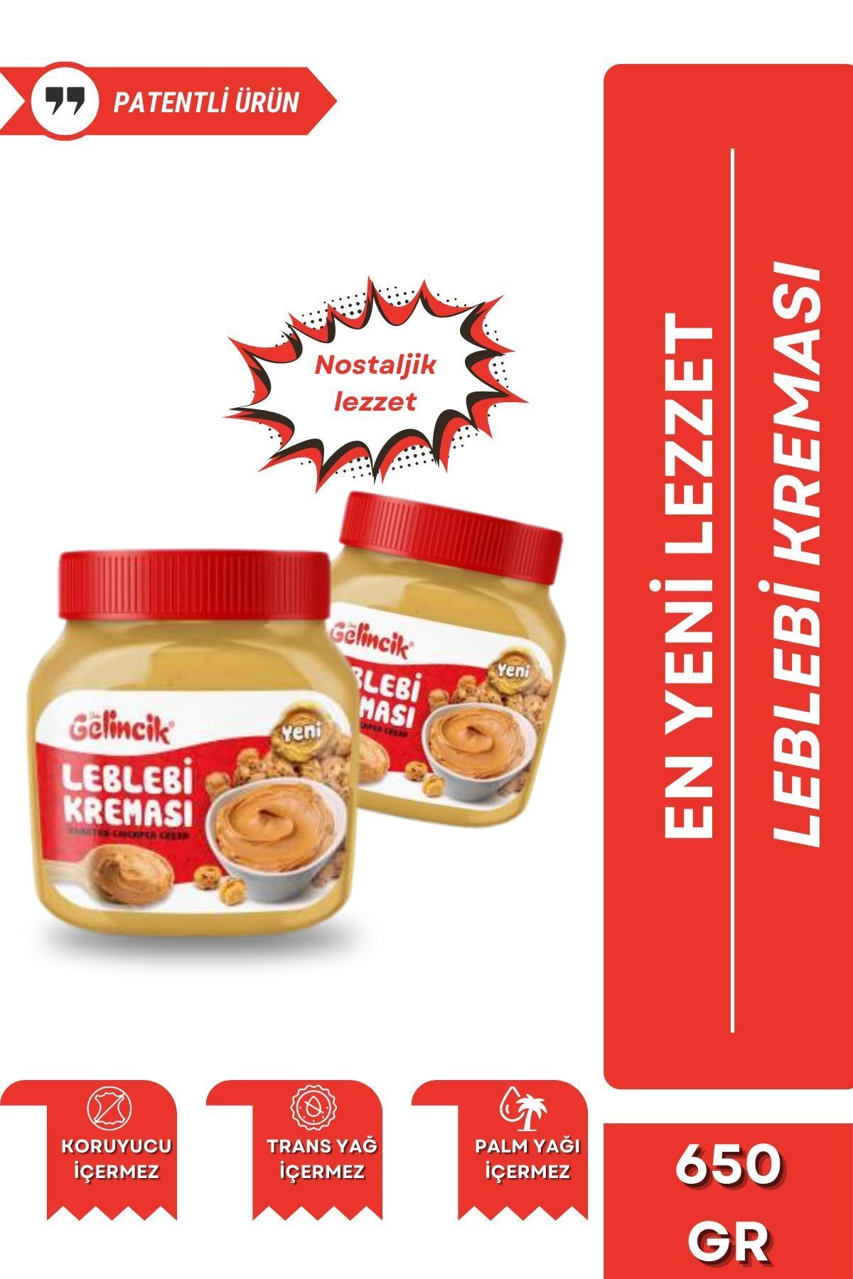Kahvaltılık Sürülebilir Doğal Katkısız 650gr Özel Üretim Orijinal Leblebi Kreması