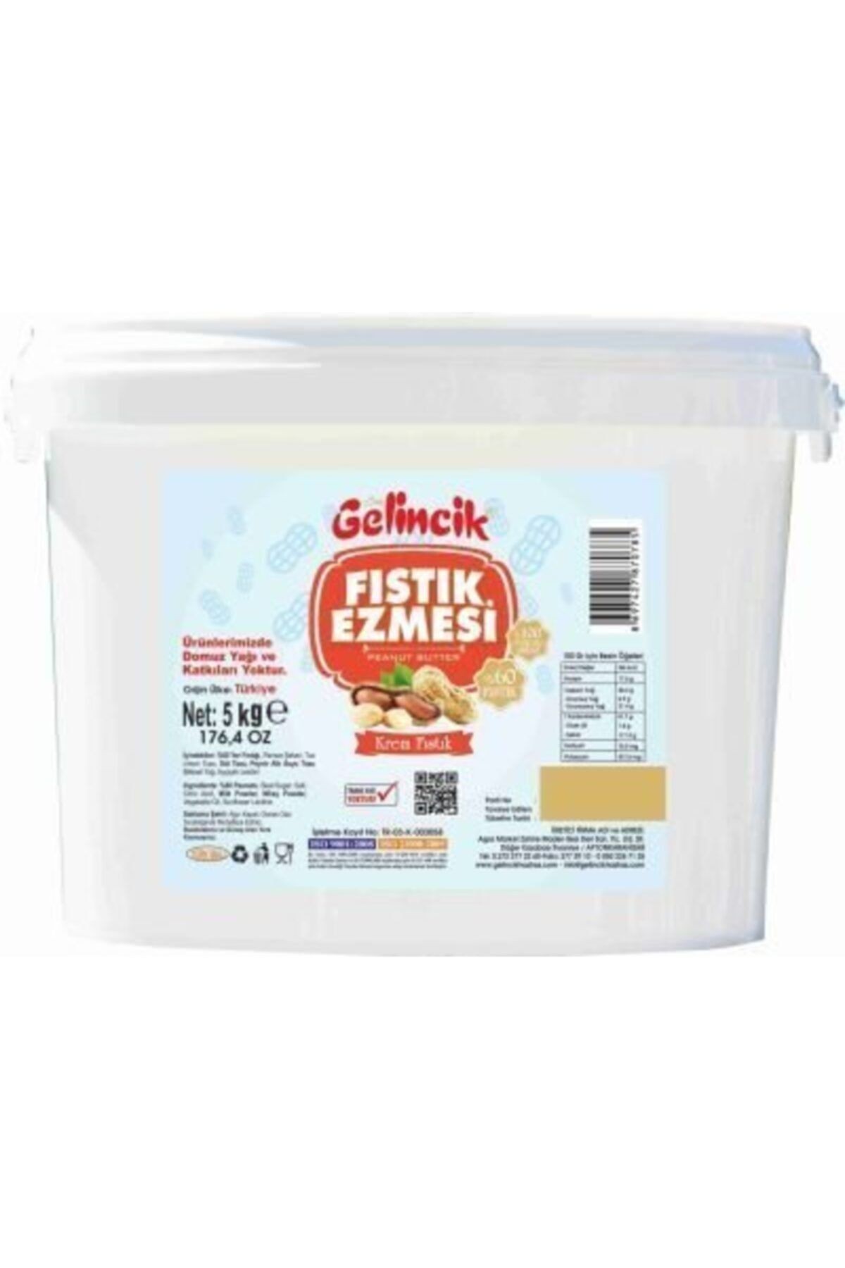 Kahvaltılık Sürülebilir Doğal Katkısız 5kg Özel Üretim Şekerli Fıstık Ezmesi