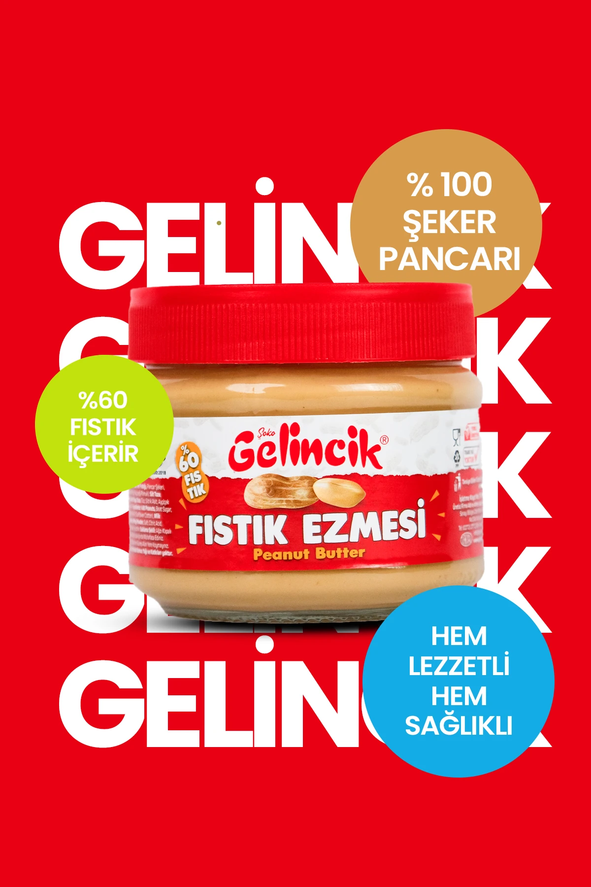 Kahvaltılık Sürülebilir Doğal Katkısız 320gr Kavanoz Özel Üretim Şekerli Fıstık Ezmesi