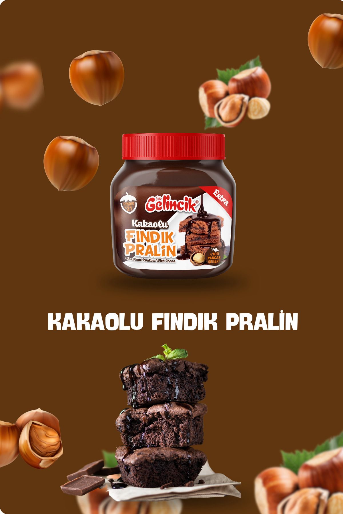 650 gr Kakaolu Fındık Pralin Ekstra %21 Fındık Içerir Pasta Kek Şeflerin Tercihi