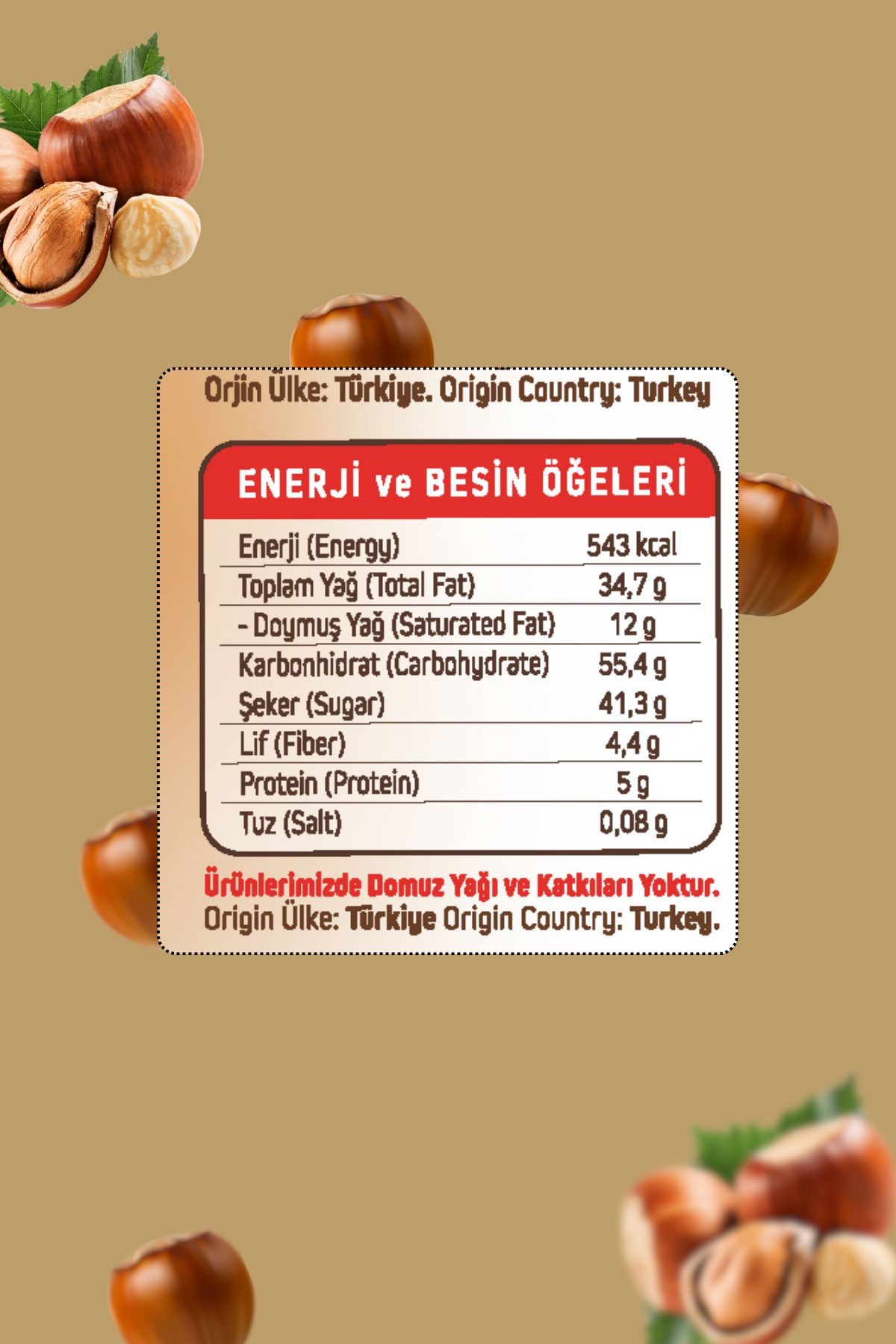Kahvaltılık Sürülebilir Doğal Katkısız 320gr Özel Üretim Fındık Kreması