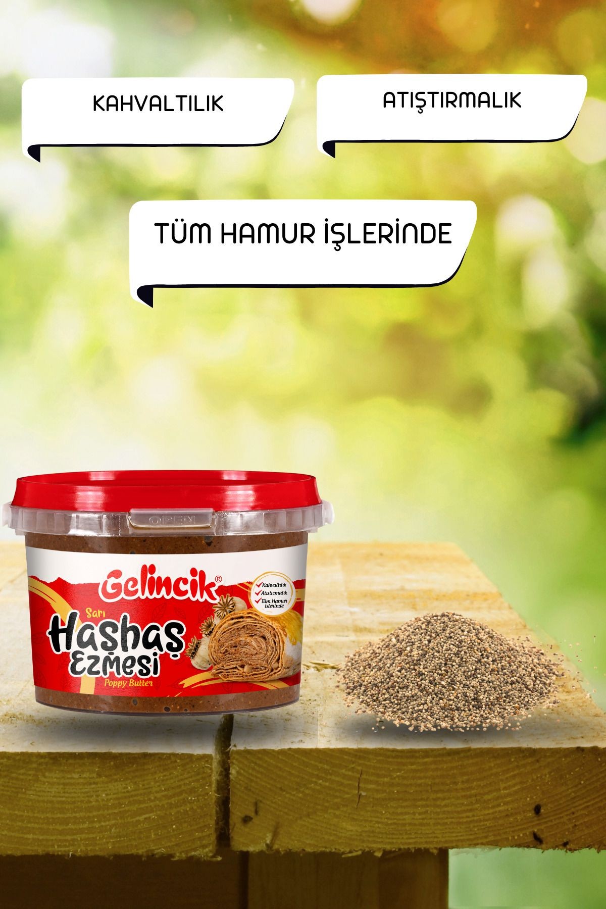 Hamur Işlerinde Kahvaltılık Doğal Katkısız 400g Özel Üretim Sarı Haşhaş Ezmesi