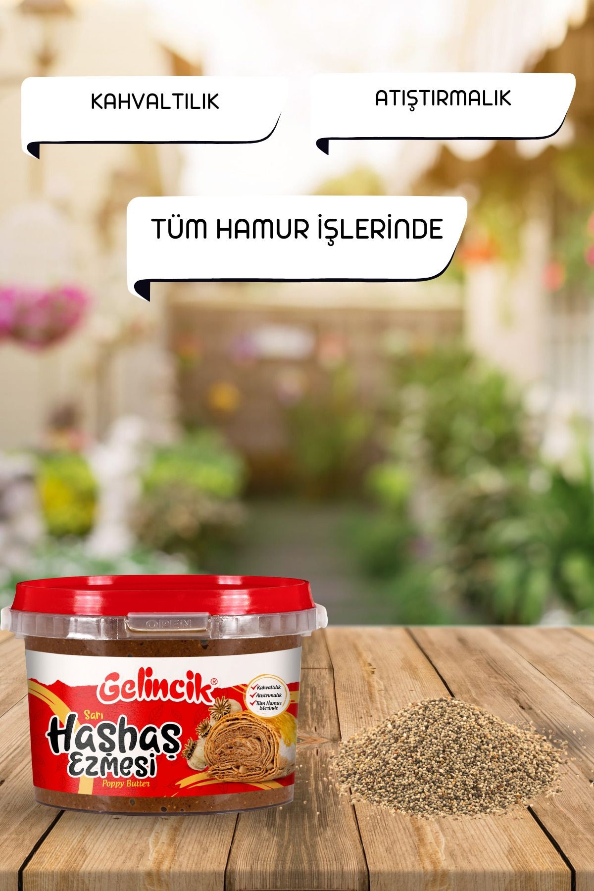 Hamur Işlerinde Kahvaltılık Doğal Katkısız 400g Özel Üretim Sarı Haşhaş Ezmesi