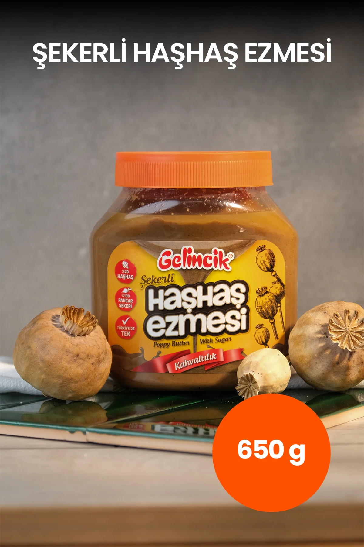 Kahvaltılık Sürülebilir Doğal Katkısız 650gr Özel Üretim Şekerli Haşhaş Ezmesi