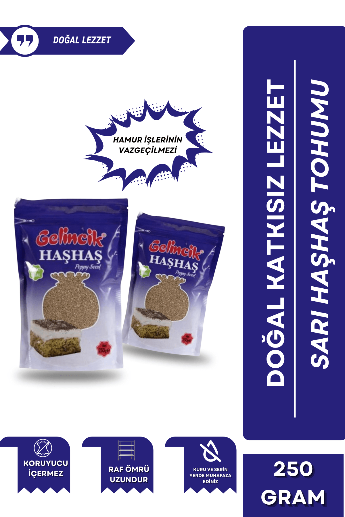Doğal Katkısız Sarı Haşhaş Tohumu 250gr