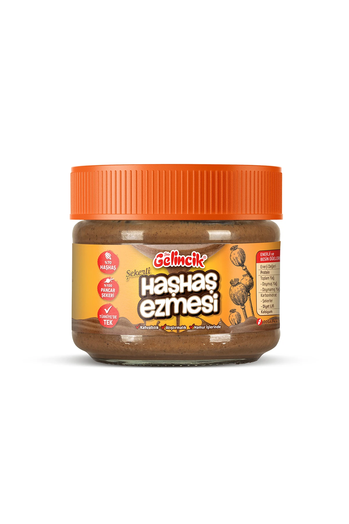 Kahvaltılık Sürülebilir Doğal Katkısız 320gr Özel Üretim Şekerli Haşhaş Ezmesi