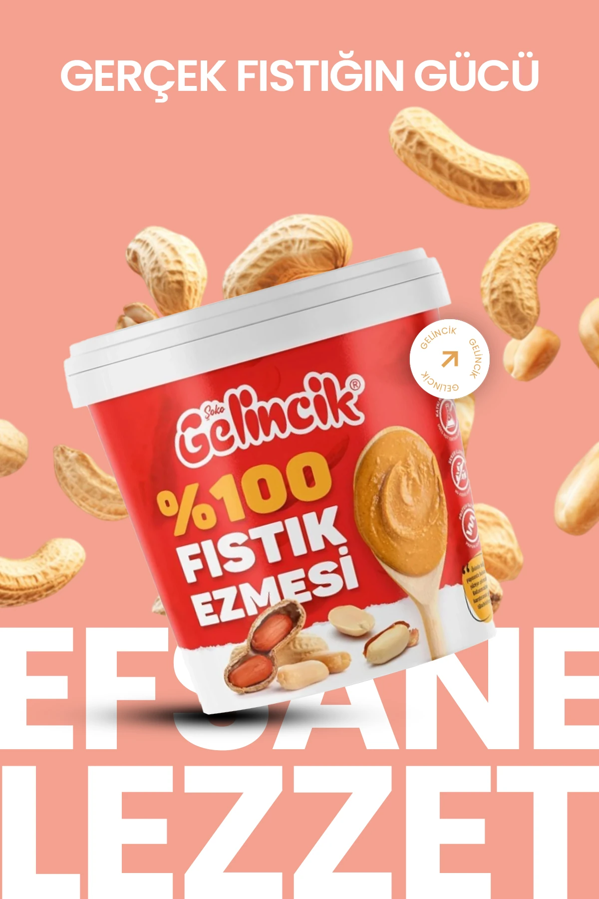 Fıstık Ezmesi Şekersiz %100 Saf Doğal Katkısız Taze Çekim Glutensiz Doğal Fıstık Ezmesi 1 KG