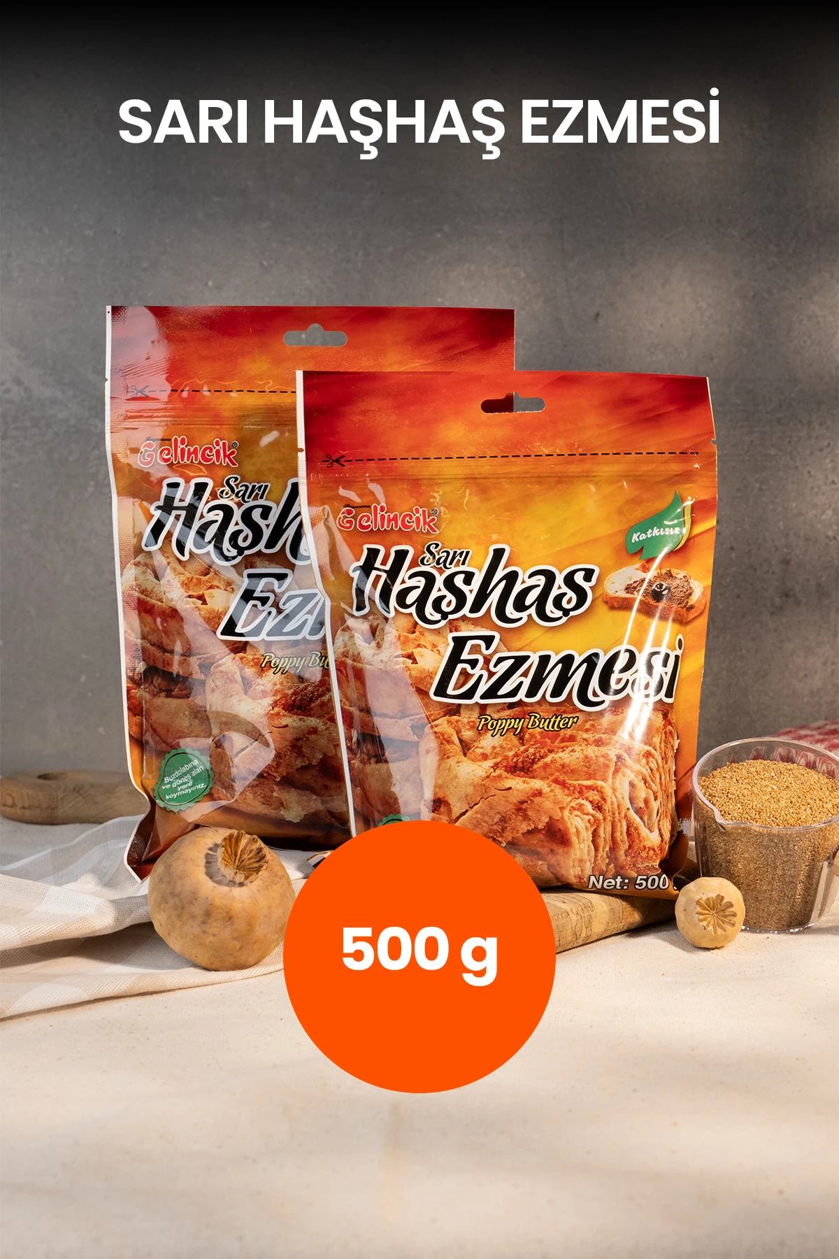 Kahvaltılık Hamur Işlerinde Doğal 500gr Özel Üretim Sarı Haşhaş Ezmesi