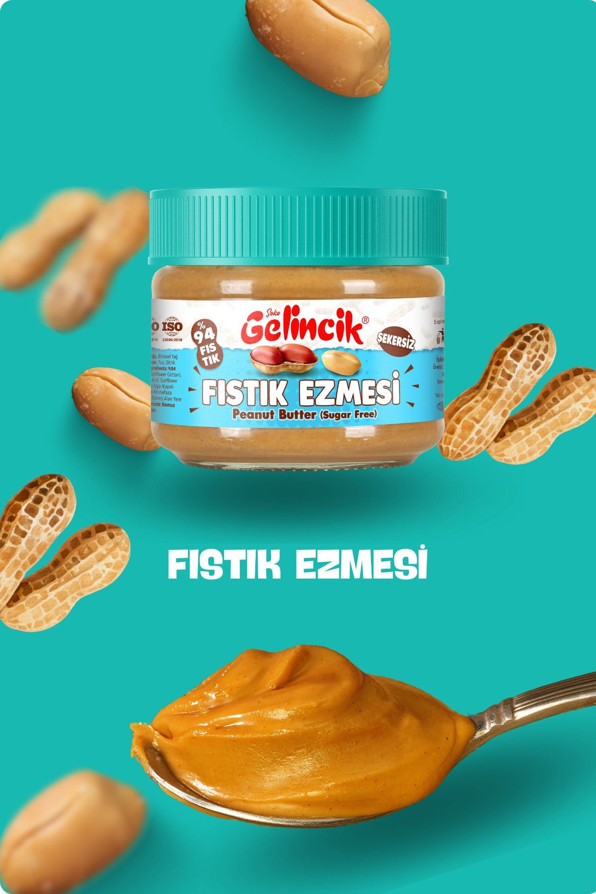 Kahvaltılık Sürülebilir Doğal Katkısız 320gr Özel Üretim Şekersiz Fıstık Ezmesi Krem