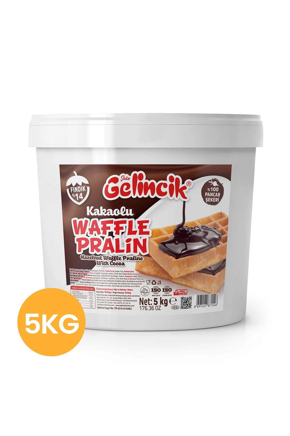Doğal Katkısız 5kg Özel Üretim Pralin Waffle