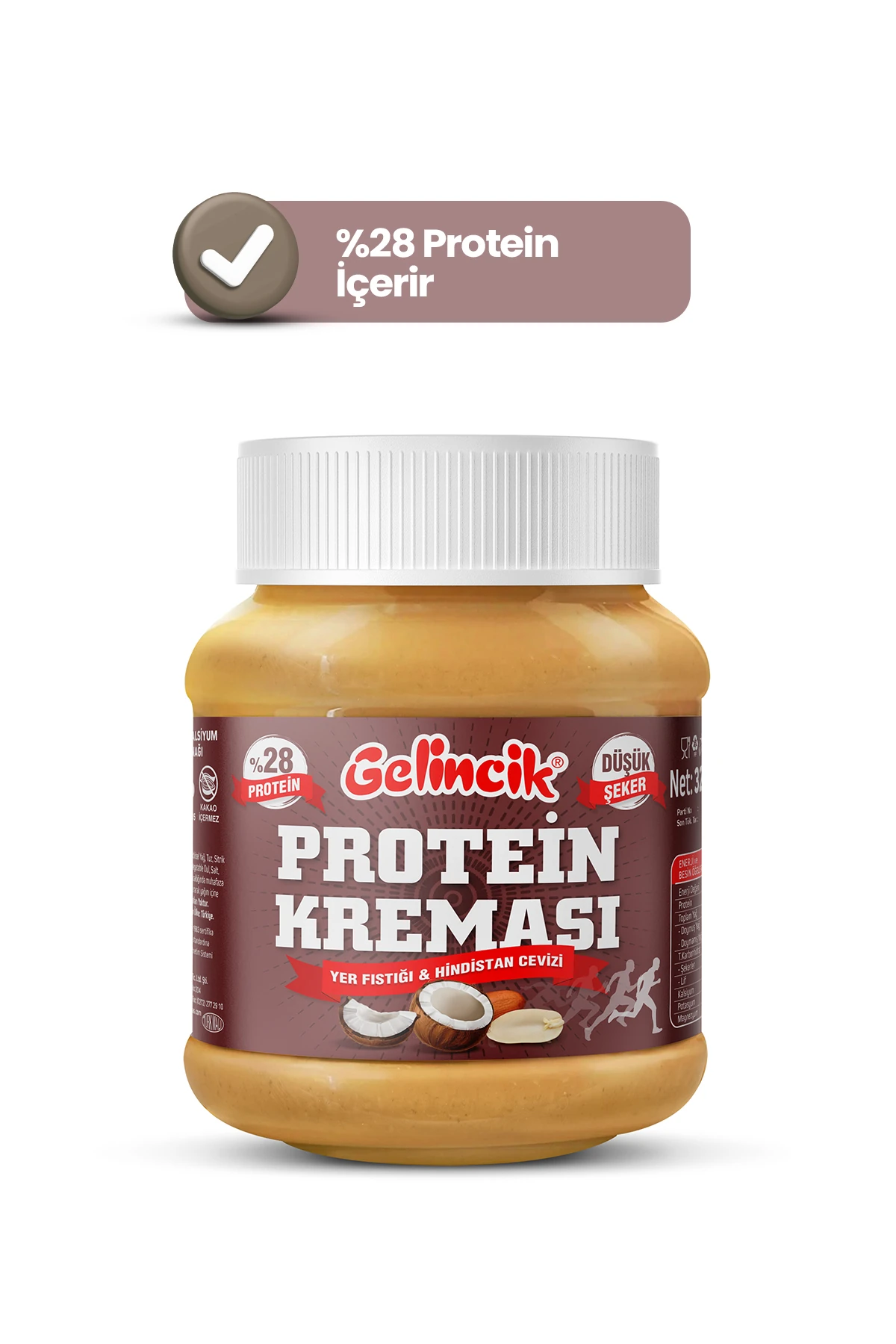 Kahvaltılık Sürülebilir Katkısız 320gr Özel Üretim Protein Kreması 100gr'da 28gr Içerir