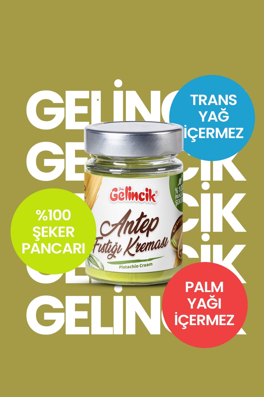 Gelincik 320gr Antep Fıstığı Kreması %25 Antep Fıstığı Içerir Dubai Çikolatası Özel