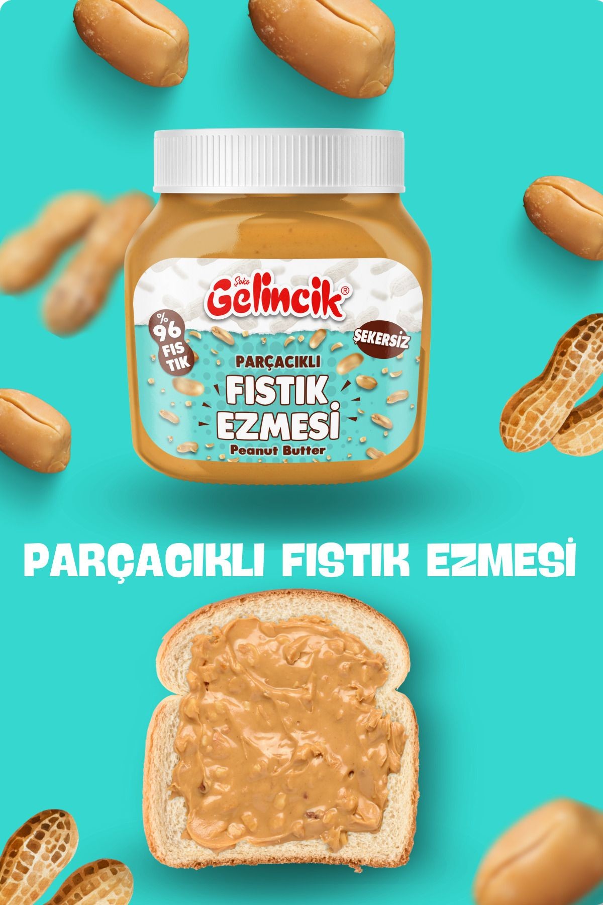 Kahvaltılık Sürülebilir Doğal Katkısız 650gr Özel Üretim Şekersiz Fıstık Ezmesi