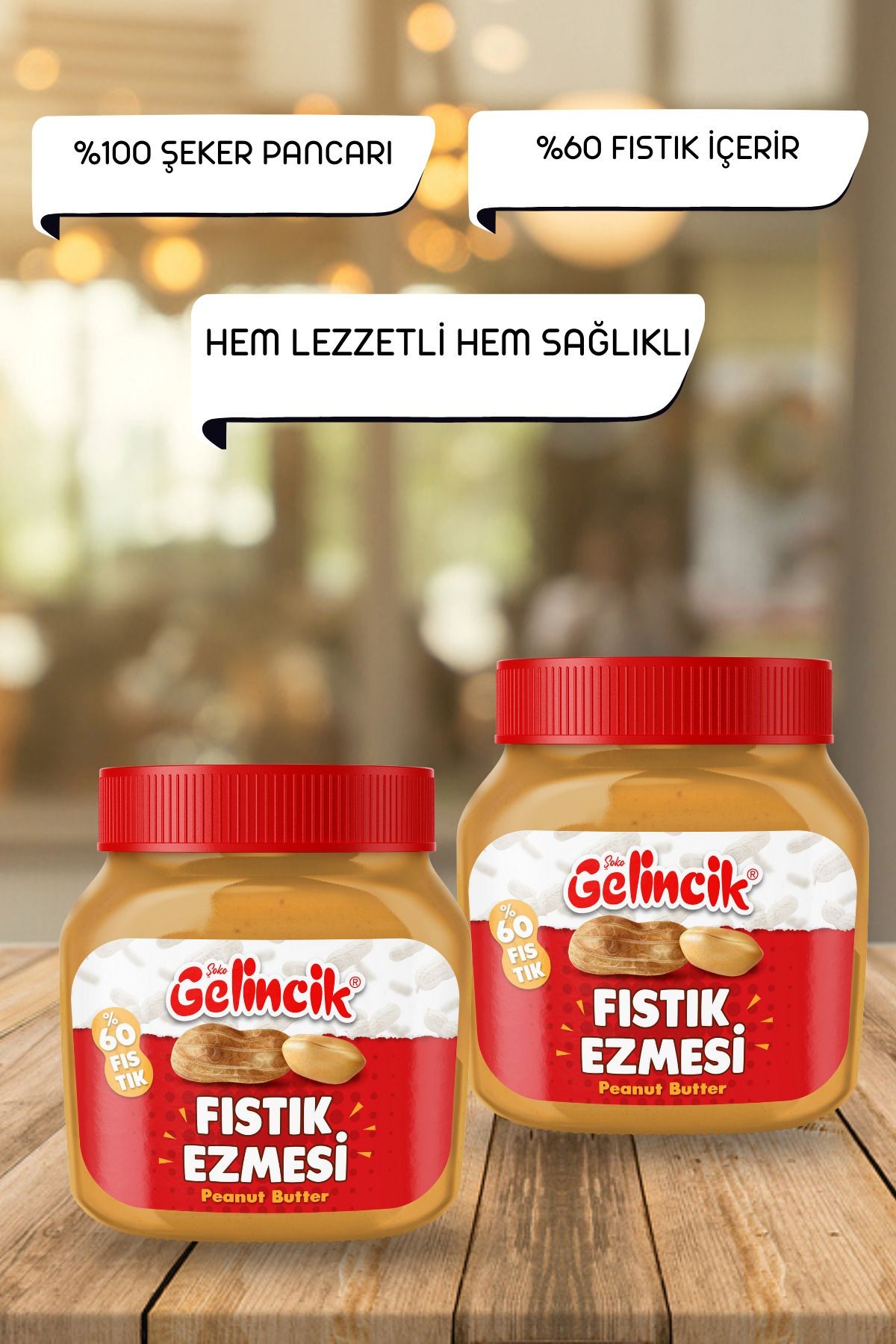 Kahvaltılık Sürülebilir Doğal Katkısız 650gr Kavanoz Özel Üretim Şekerli Fıstık Ezmesi