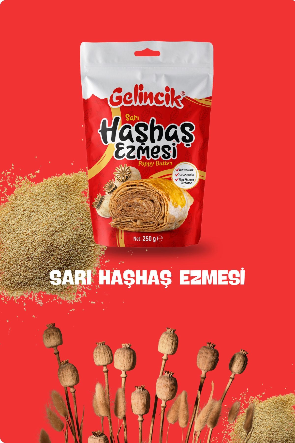 Hamur Işlerinde Kahvaltılık Sürülebilir Doğal Katkısız 250gr Özel Üretim Haşhaş Ezmesi