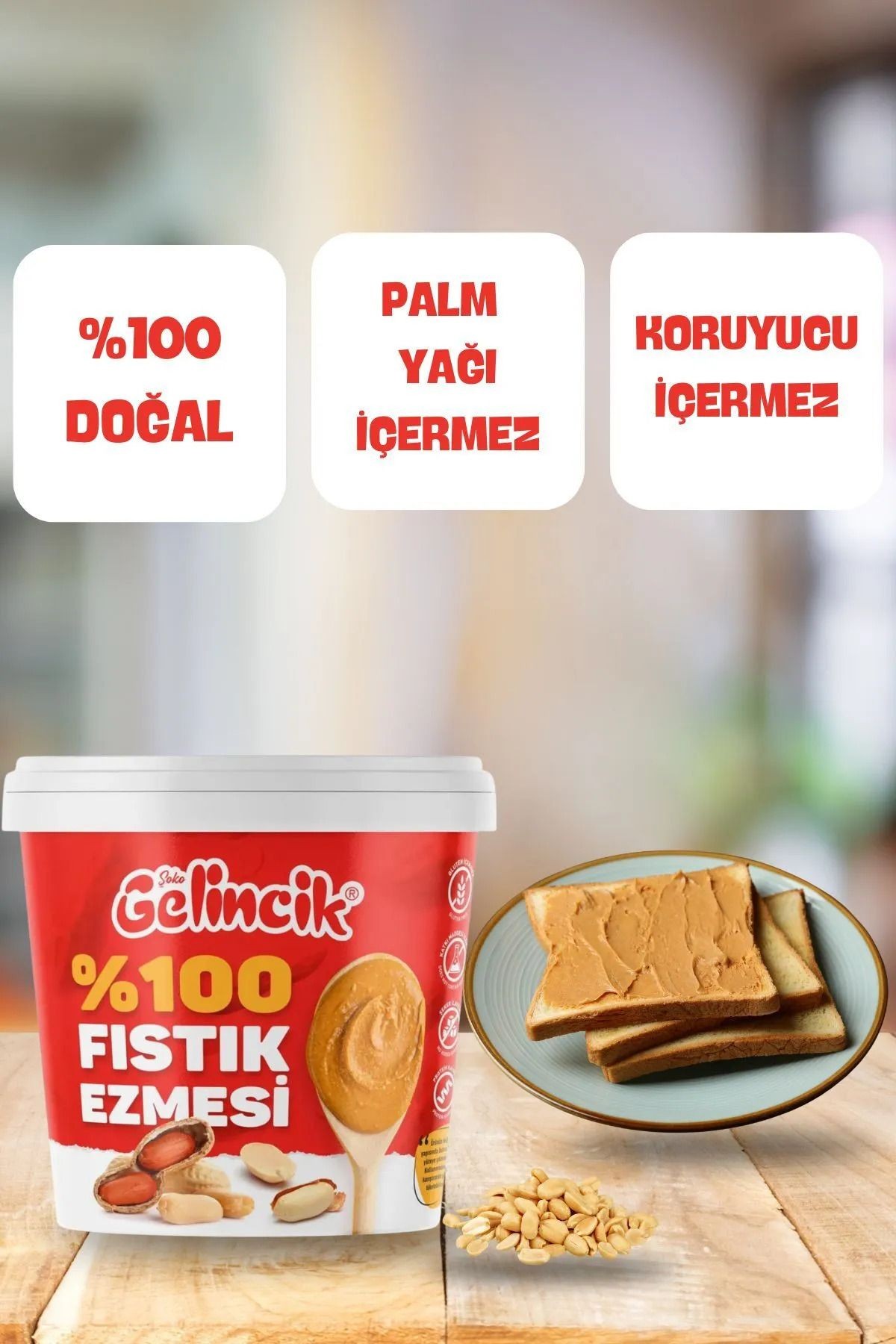 2'li Set 320G Leblebi Kreması ve 1KG Şekersiz %100 Saf Katkısız Taze Çekim Glutensiz Fıstık Ezmesi