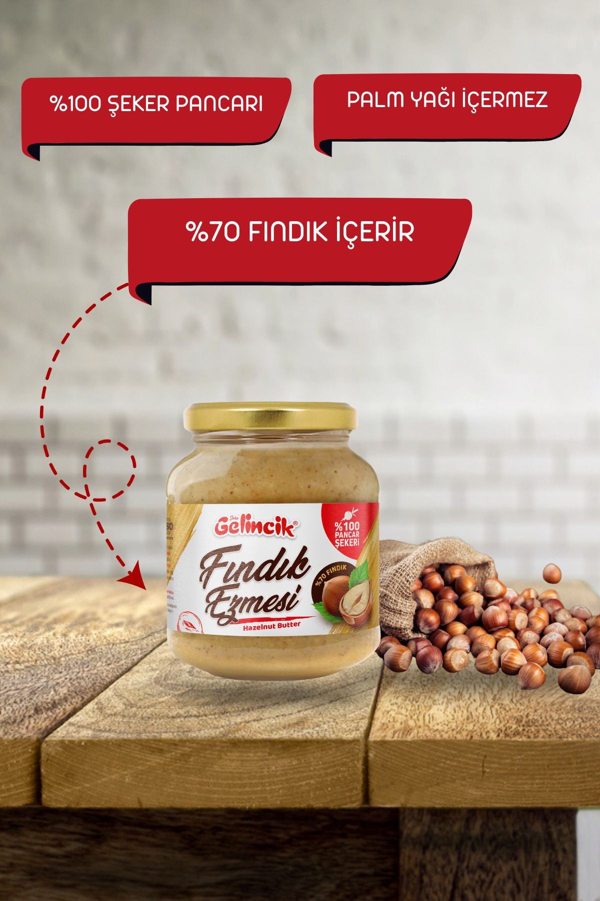 Kahvaltılık Sürülebilir Doğal Katkısız 300gr Özel Üretim Fındık Ezmesi