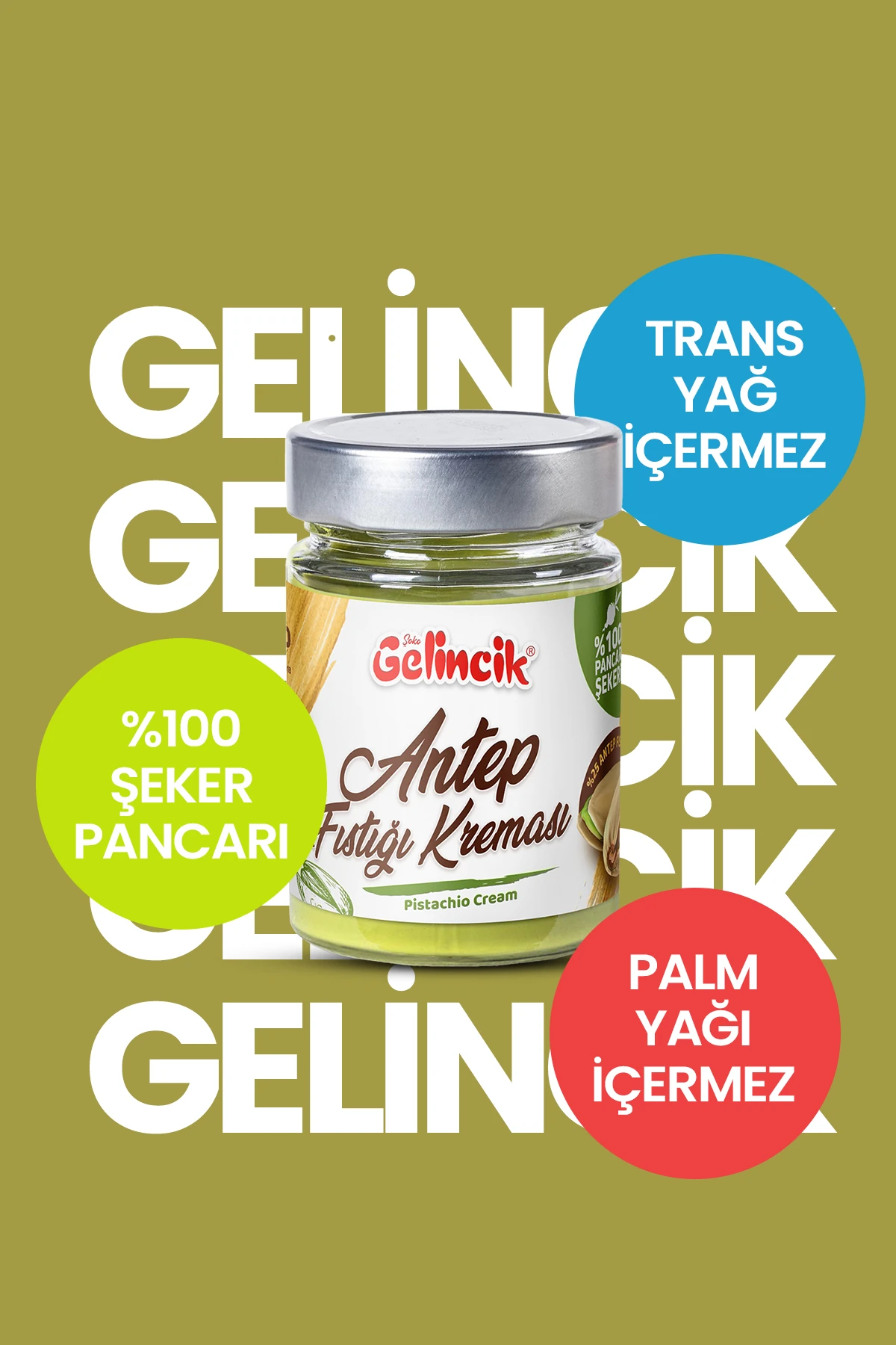 Gelincik 320gr Antep Fıstığı Kreması %25 Antep Fıstığı Içerir Dubai Çikolatası Özel