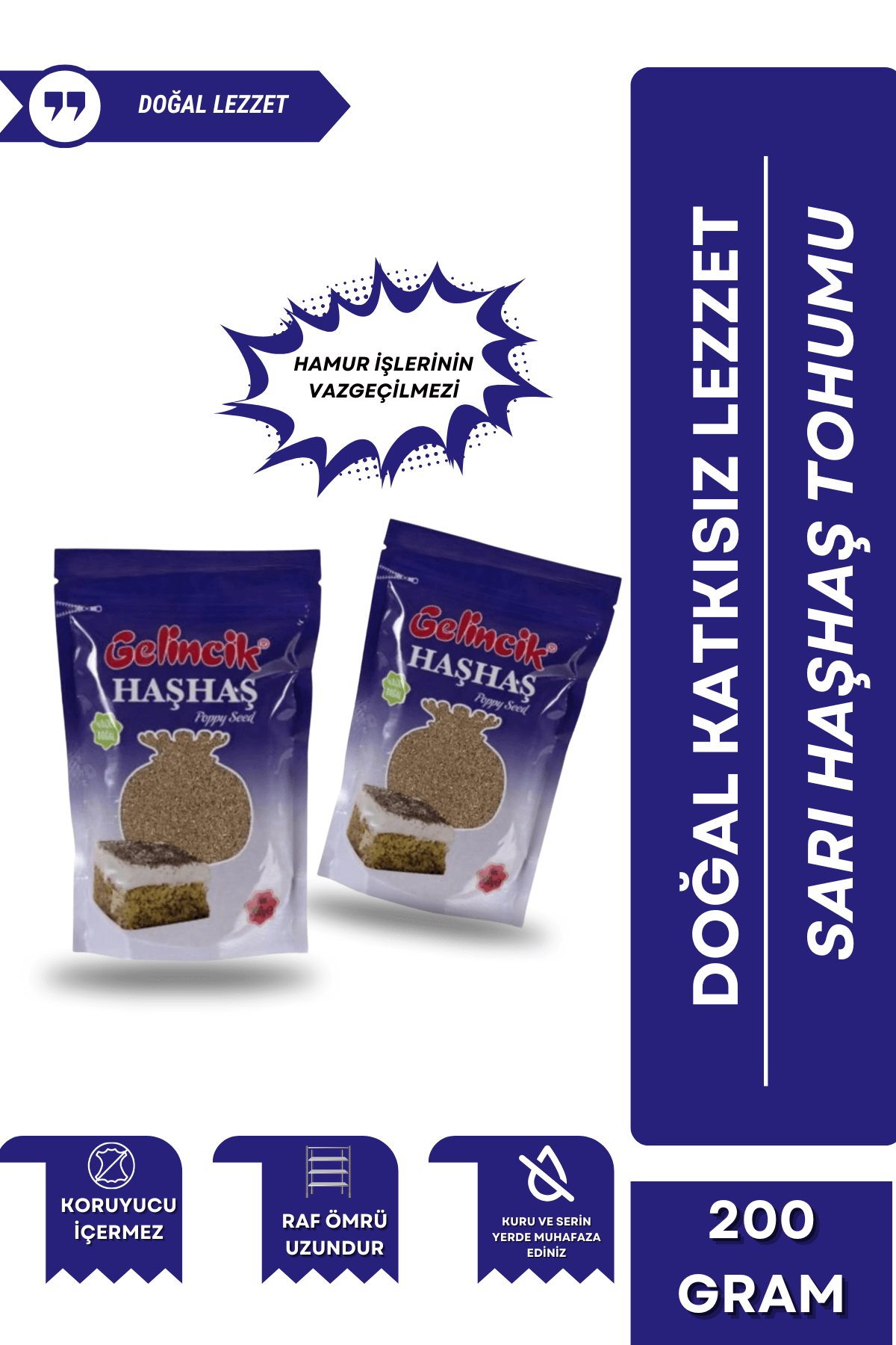 Doğal Katkısız Sarı Haşhaş Tohumu 200gr