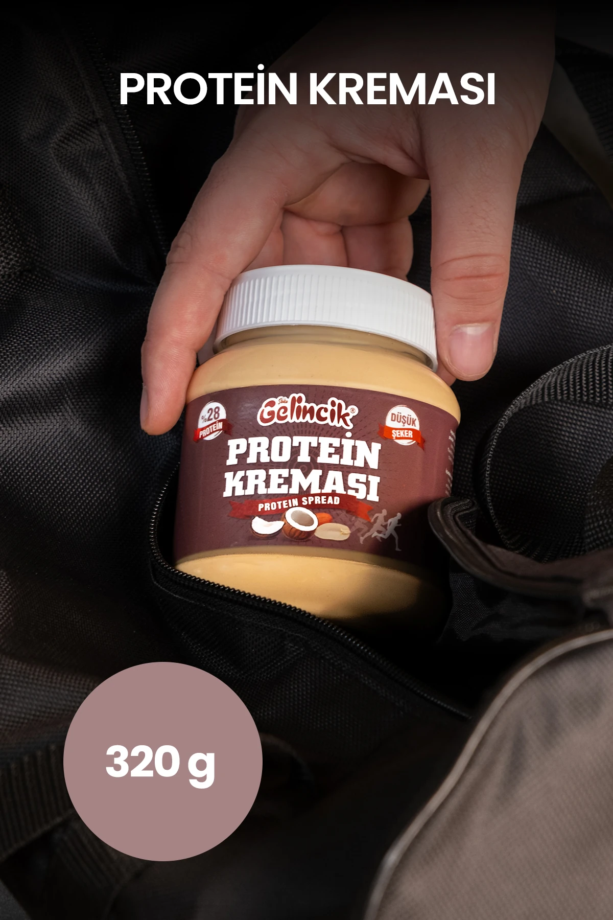 Kahvaltılık Sürülebilir Katkısız 320gr Özel Üretim Protein Kreması 100gr'da 28gr Içerir