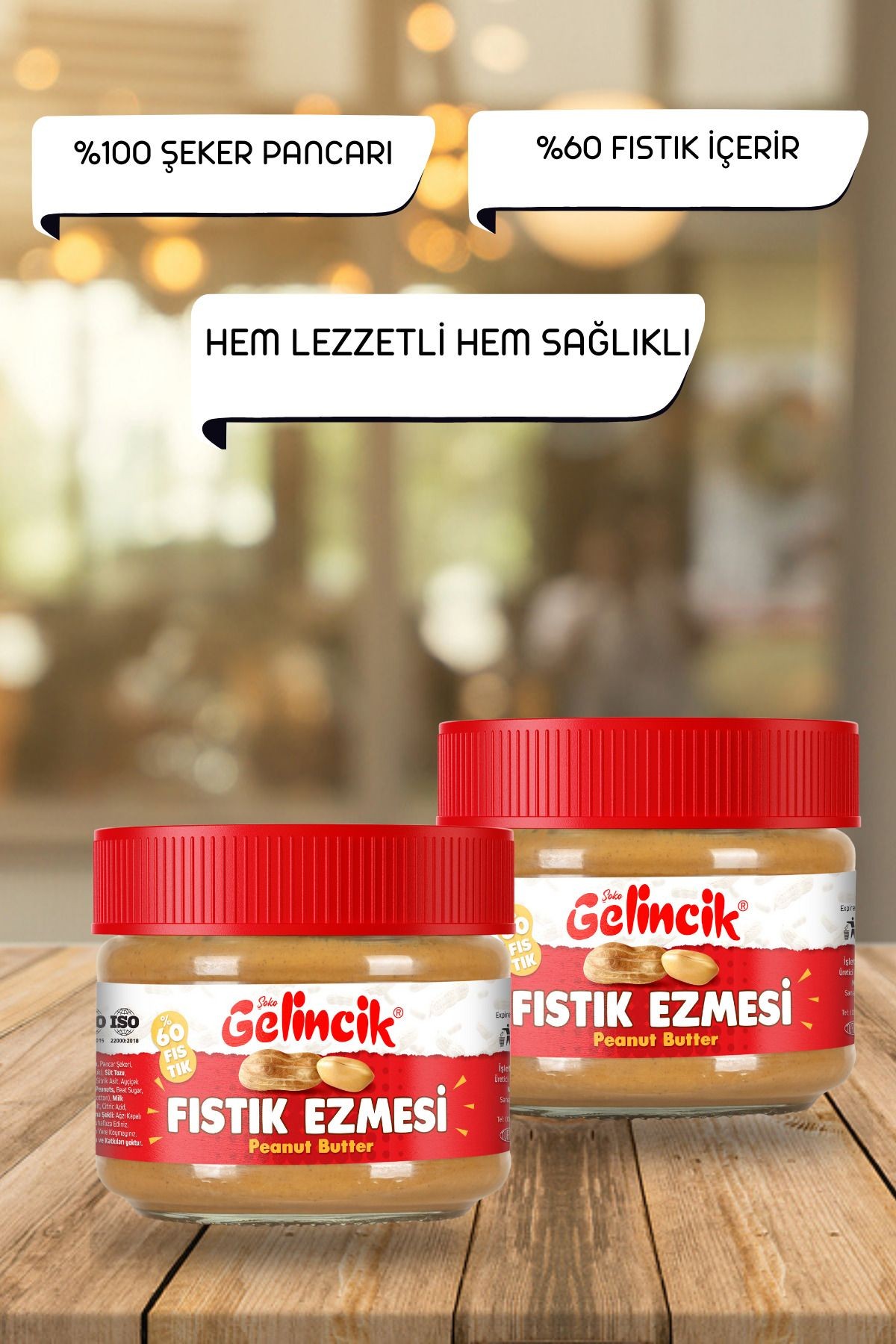 Kahvaltılık Sürülebilir Doğal Katkısız 320gr Kavanoz Özel Üretim Şekerli Fıstık Ezmesi