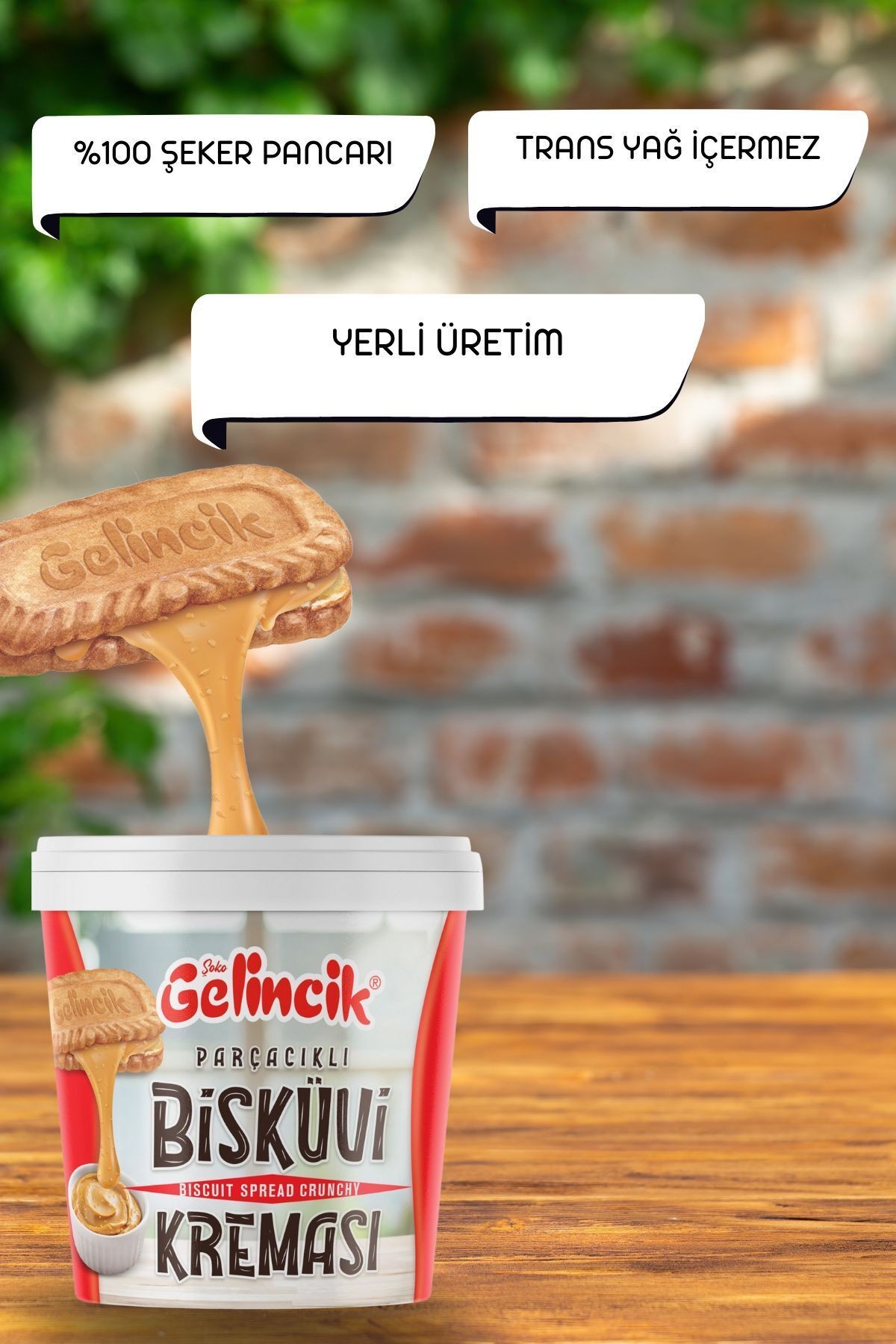 Parçacıklı Bisküvi Kreması Smooth Özel Üretim 1kg Kahvaltılık Krema Bisküvi Kreması 1000gr