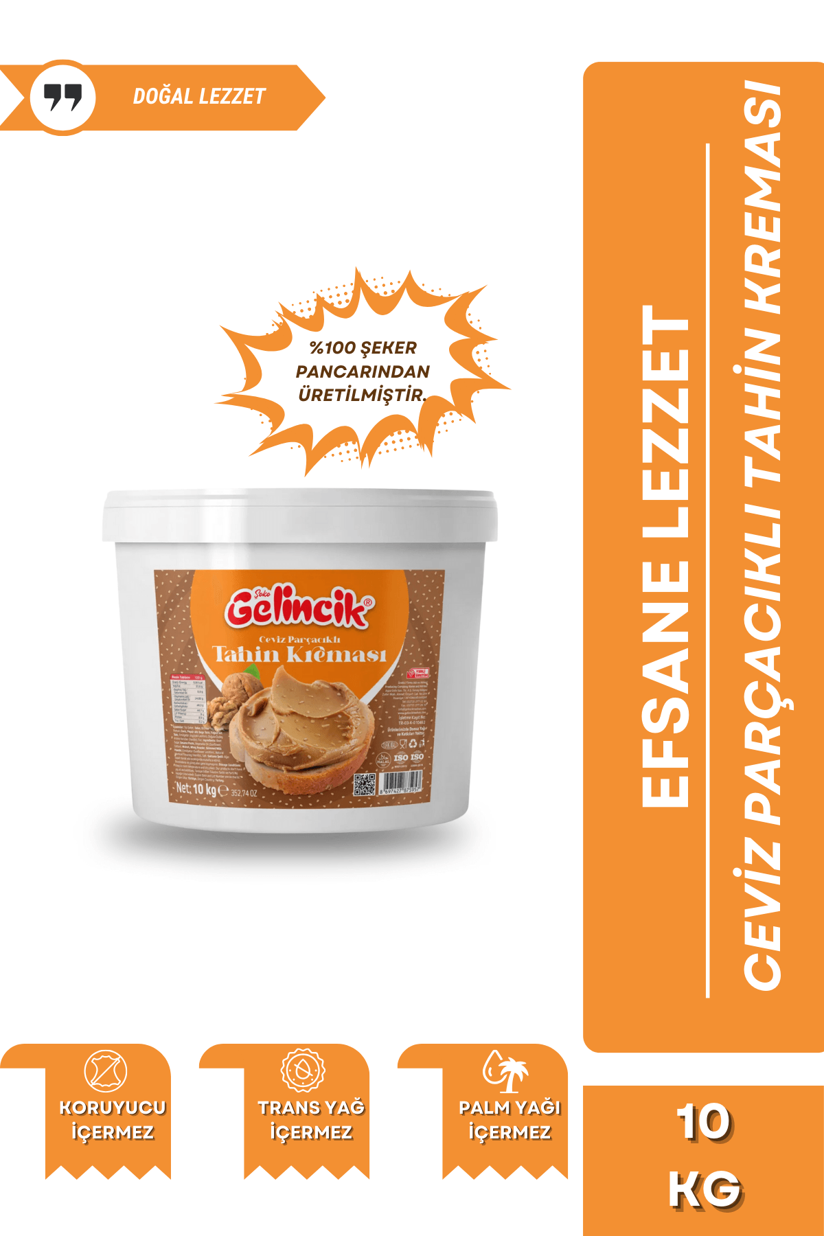 CEVİZ PARÇACIKLI TAHİN KREMASI ÖZEL ÜRETİM 10KG SÜRÜLEBİLİR KAHVALTILIK CEVİZ PARÇACIKLI TAHİN KREMA