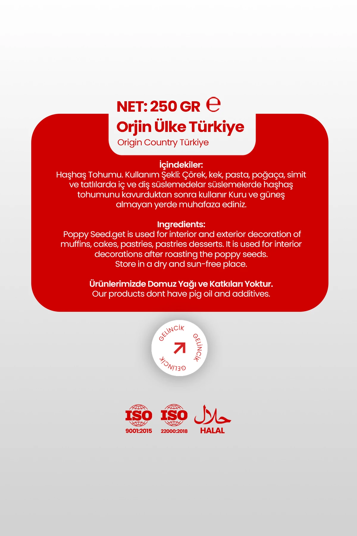 Doğal Katkısız Mavi Haşhaş Tohumu 250 gr