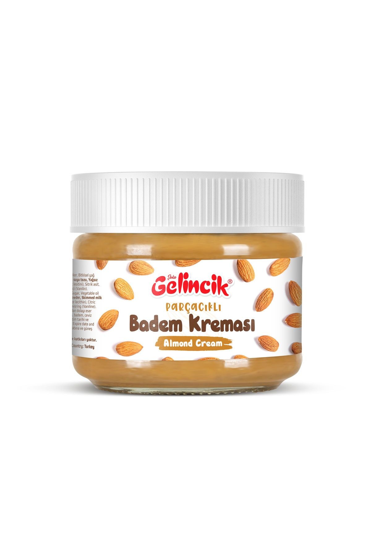 PARÇACIKLI BADEM KREMASI KAHVALTILIK ÖZEL ÜRETİM 320G SÜRÜLEBİLİR BADEM KREMASI
