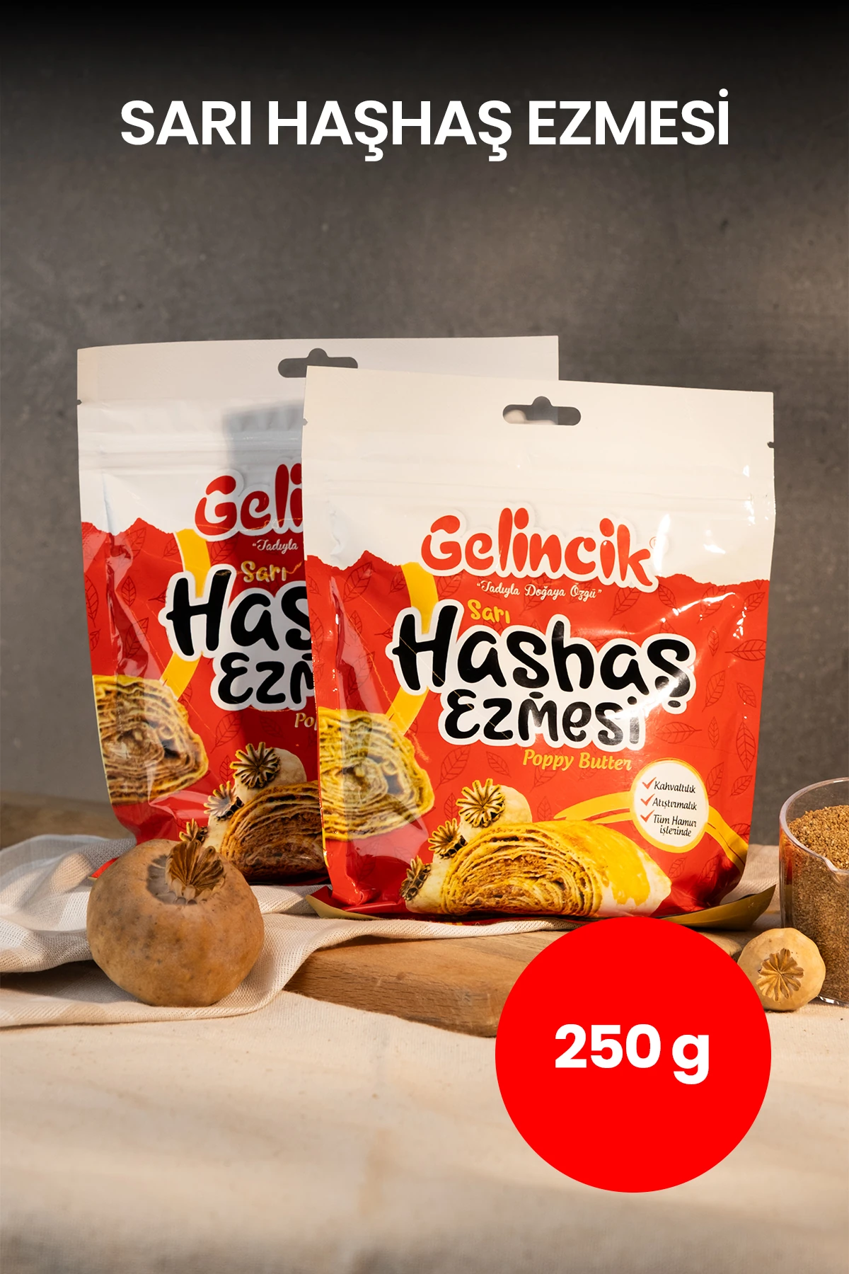 Hamur Işlerinde Kahvaltılık Doğal 250gr Özel Üretim Sarı Haşhaş Ezmesi