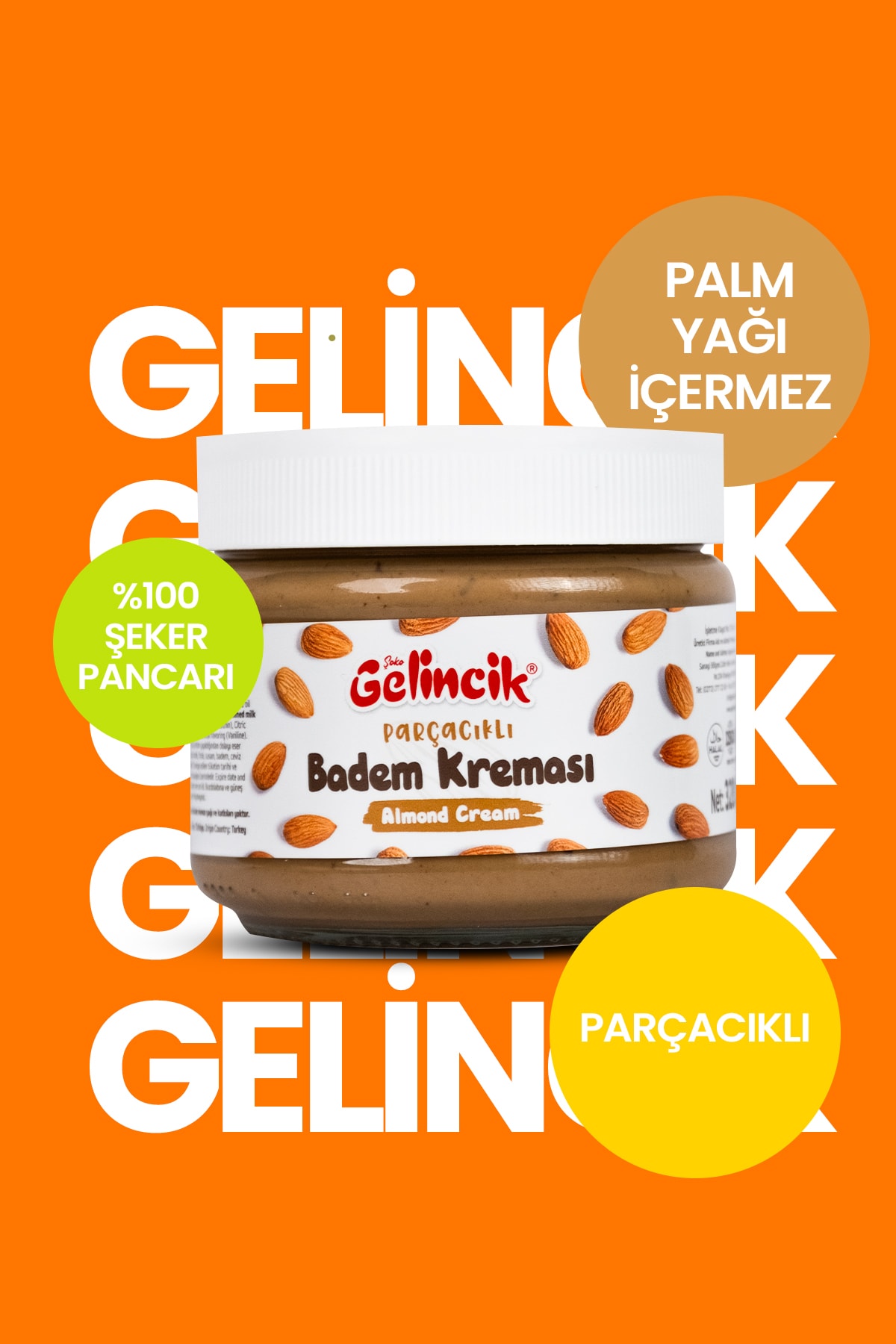 PARÇACIKLI BADEM KREMASI KAHVALTILIK ÖZEL ÜRETİM 300G SÜRÜLEBİLİR BADEM KREMASI
