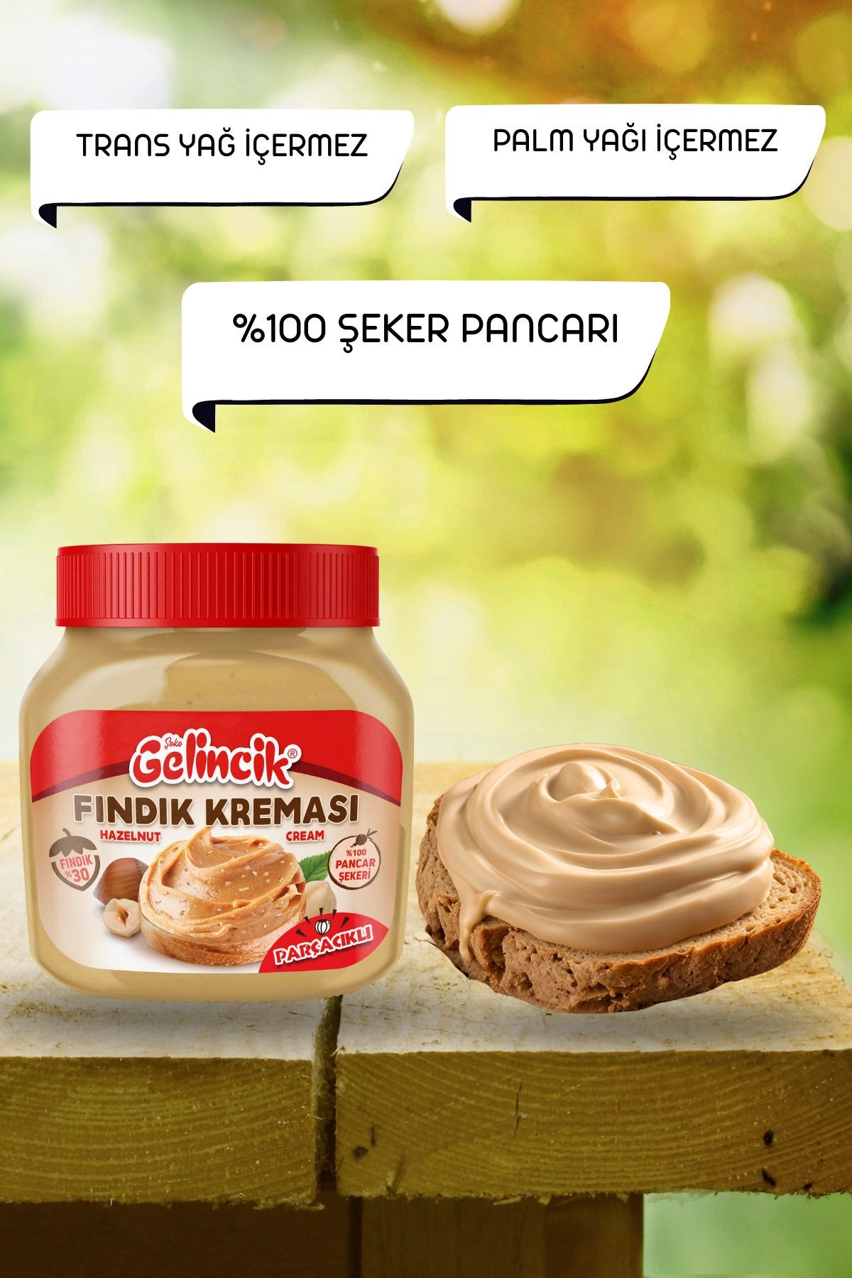 Kahvaltılık Sürülebilir Doğal Katkısız 650gr Özel Üretim Parçacıklı Fındık Kreması