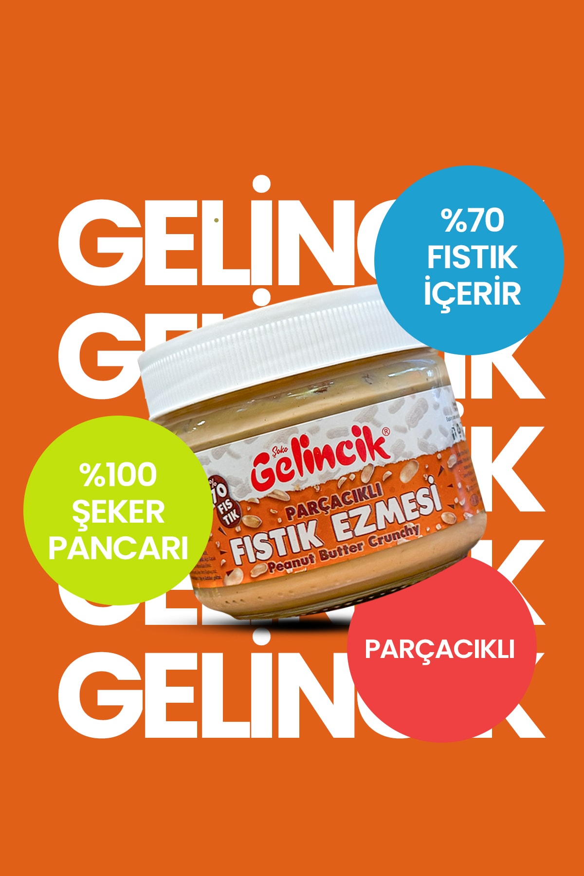 Kahvaltılık Sürülebilir Doğal Katkısız 320gr Özel Üretim Parçacıklı Fıstık Ezmesi