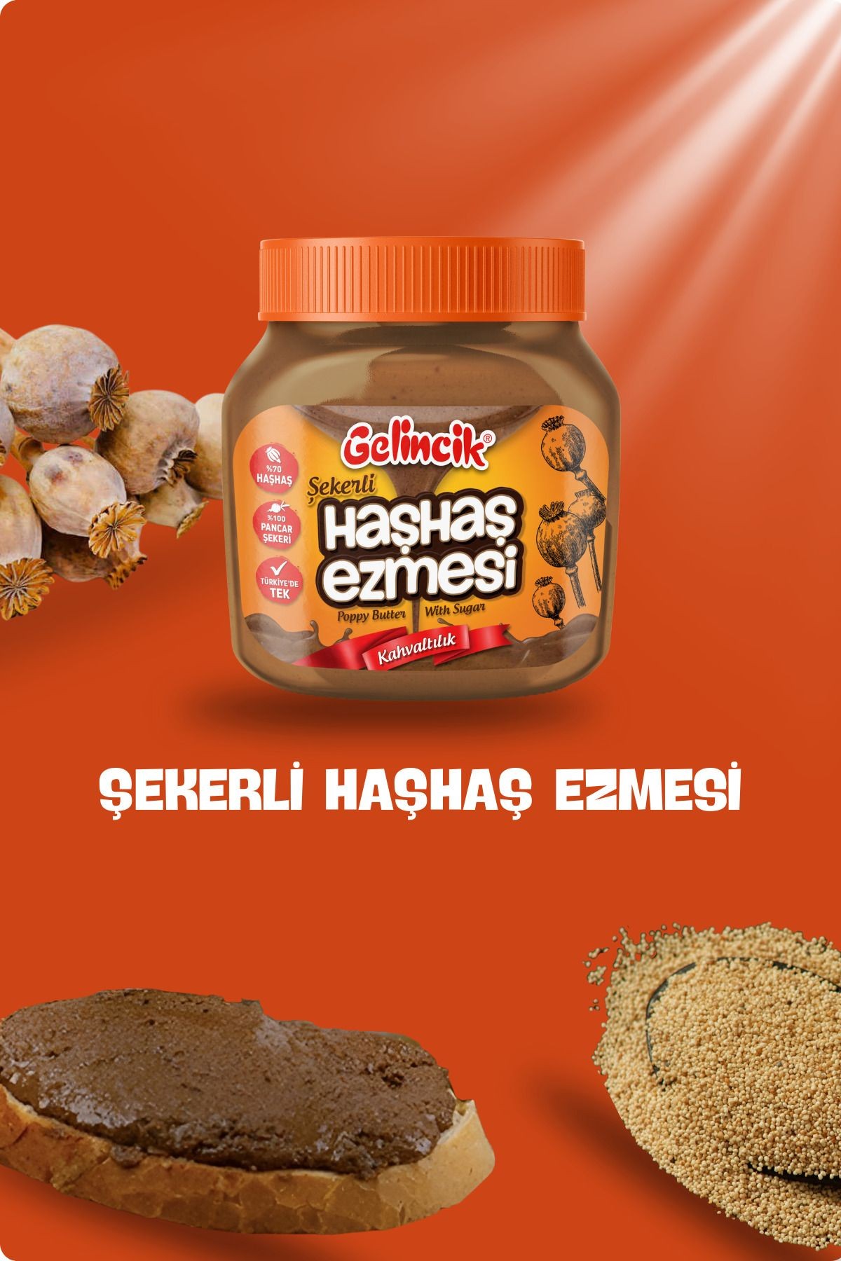 Kahvaltılık Sürülebilir Doğal Katkısız 650gr Özel Üretim Şekerli Haşhaş Ezmesi