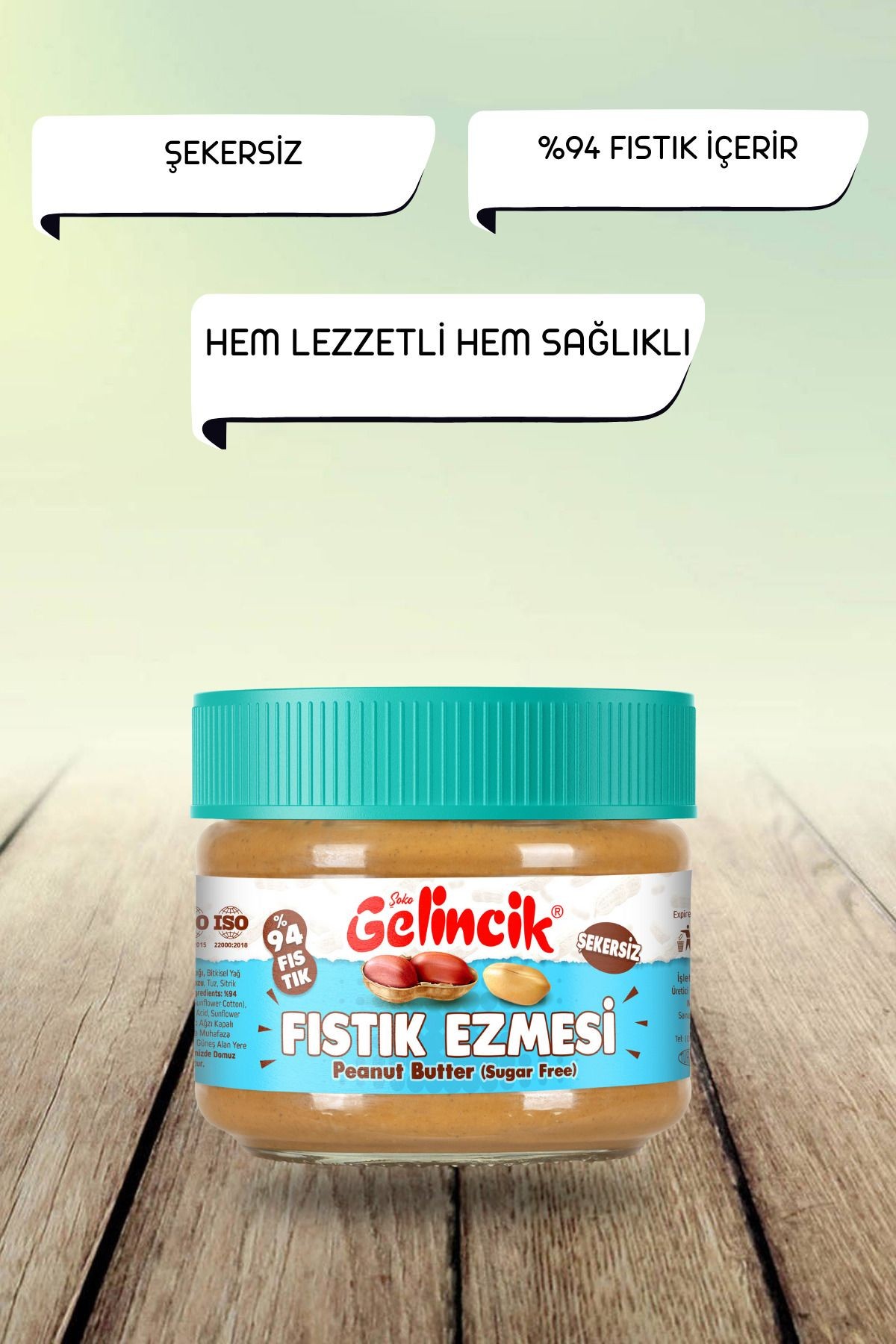 Kahvaltılık Sürülebilir Doğal Katkısız 320gr Özel Üretim Şekersiz Fıstık Ezmesi Krem