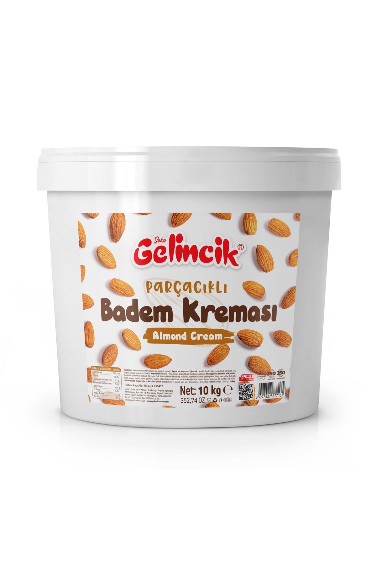 PARÇACIKLI BADEM KREMASI KAHVALTILIK ÖZEL ÜRETİM 5KG SÜRÜLEBİLİR BADEM KREMASI
