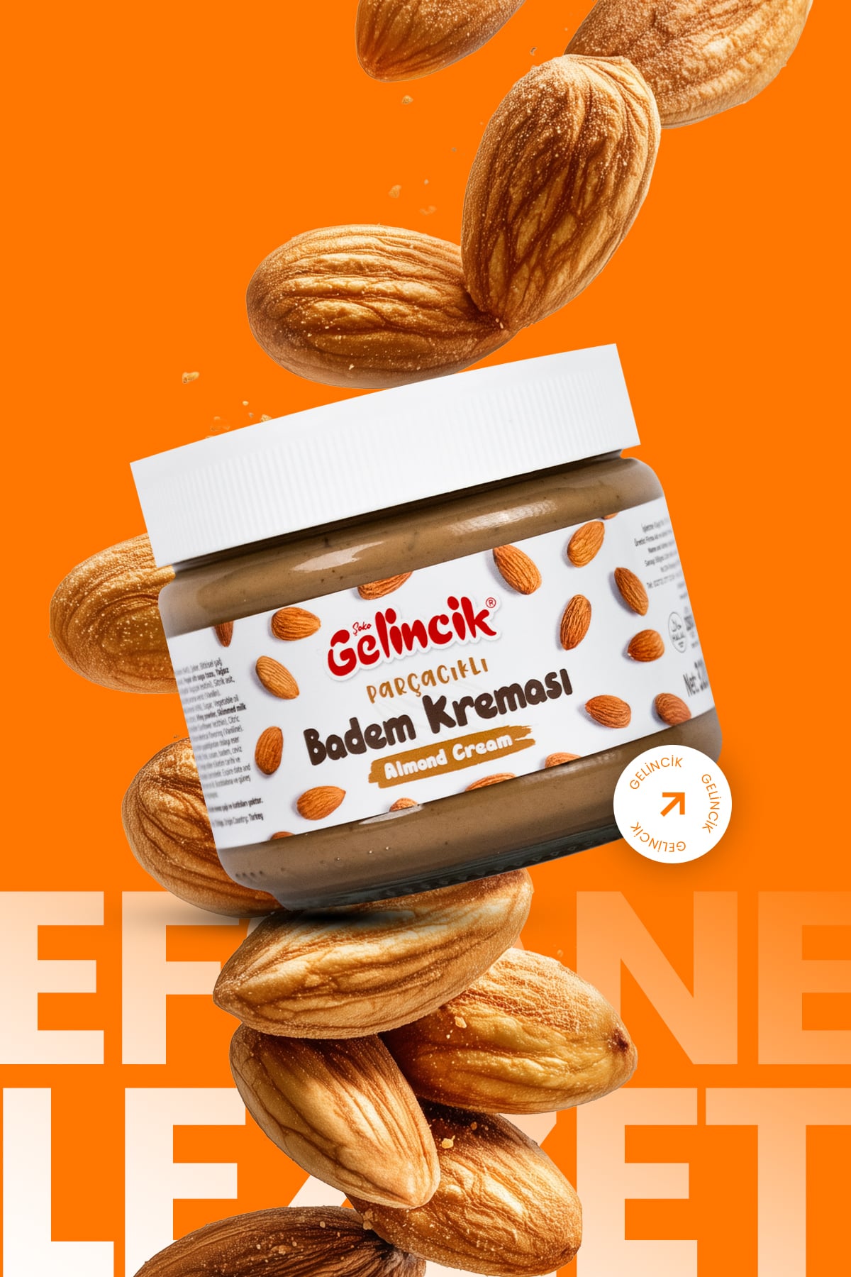 PARÇACIKLI BADEM KREMASI KAHVALTILIK ÖZEL ÜRETİM 300G SÜRÜLEBİLİR BADEM KREMASI