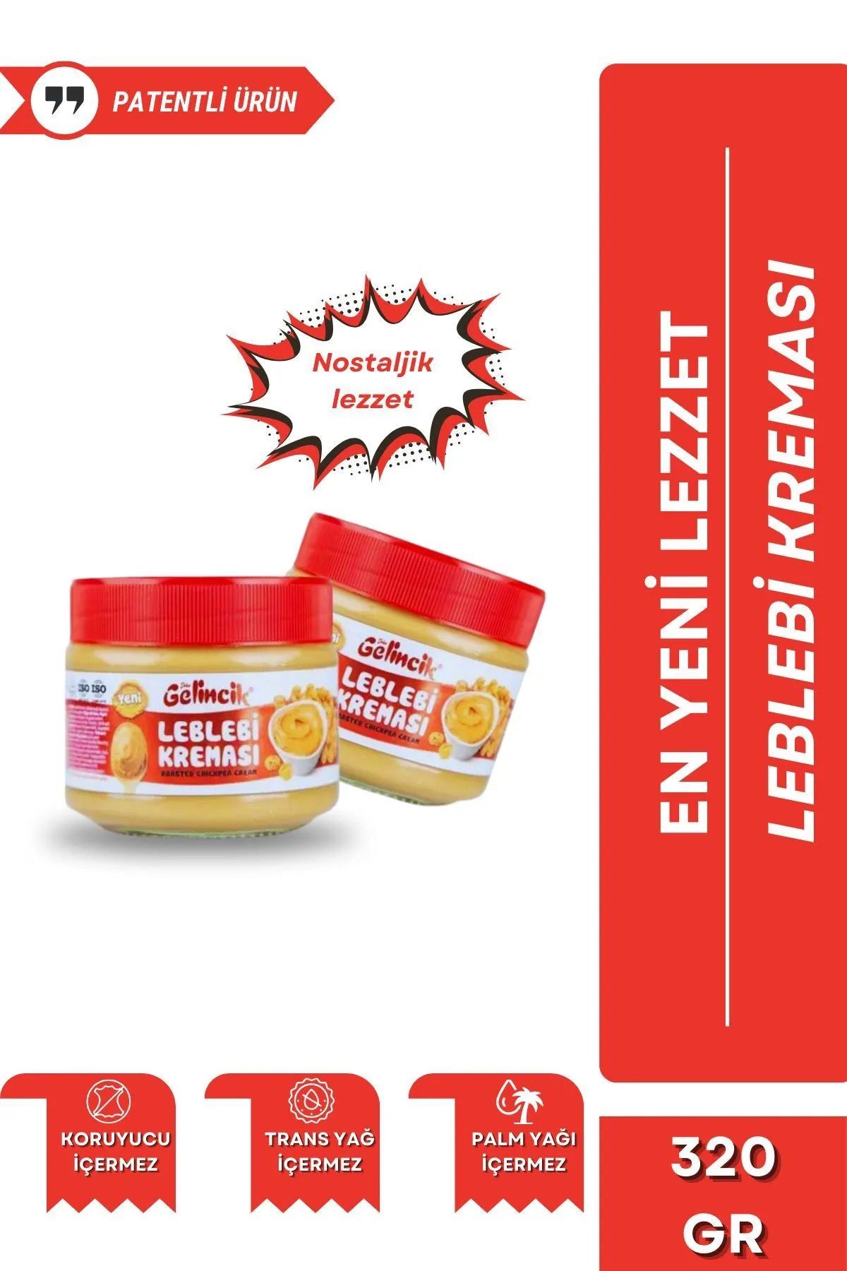 2'li Set 320G Leblebi Kreması ve 320G Kahvaltılık Sürülebilir Özel Üretim Antep Fıstığı Kreması
