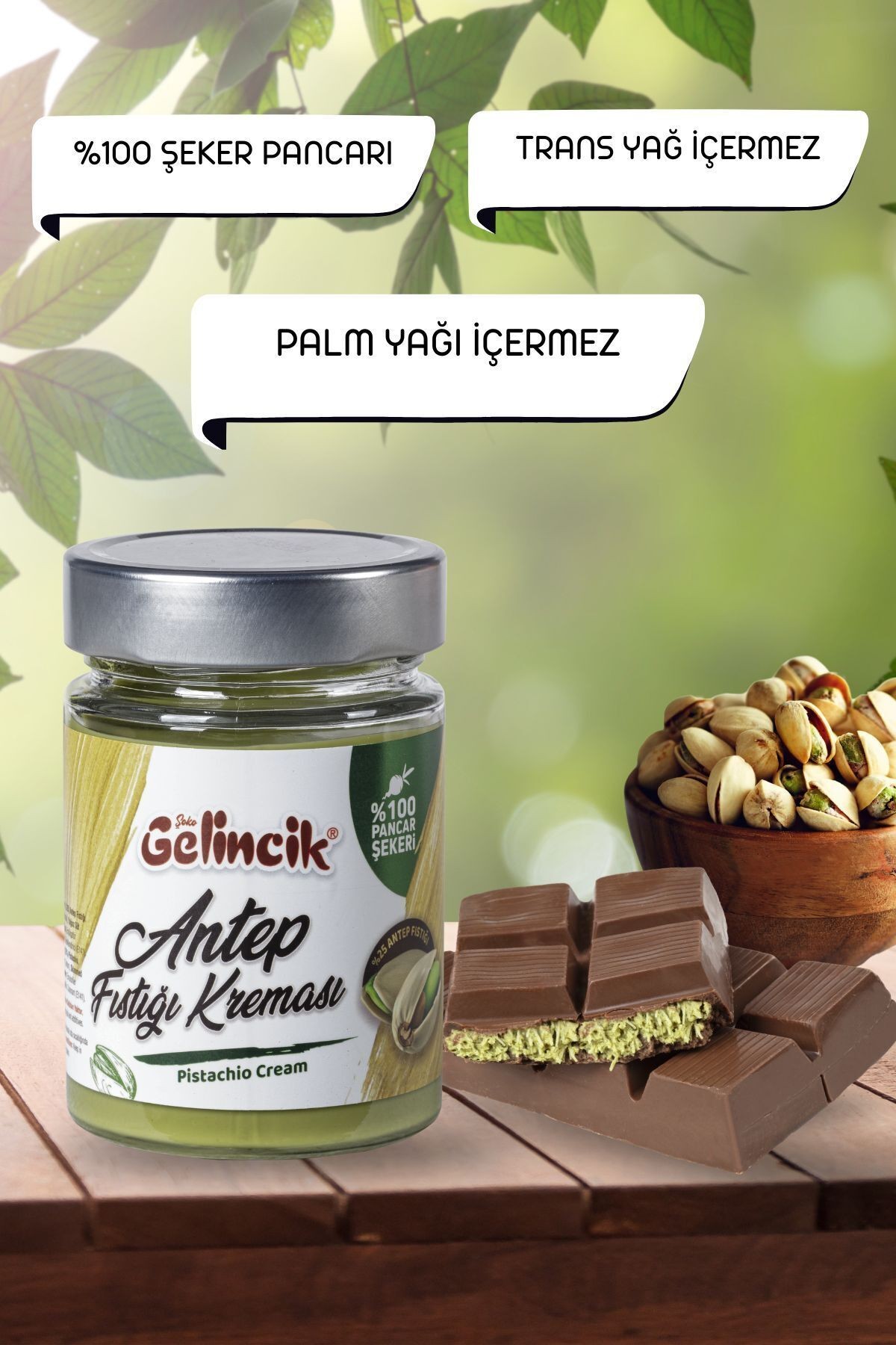 Kahvaltılık Sürülebilir Doğal Katkısız 320gr Özel Üretim Antep Fıstığı Kreması