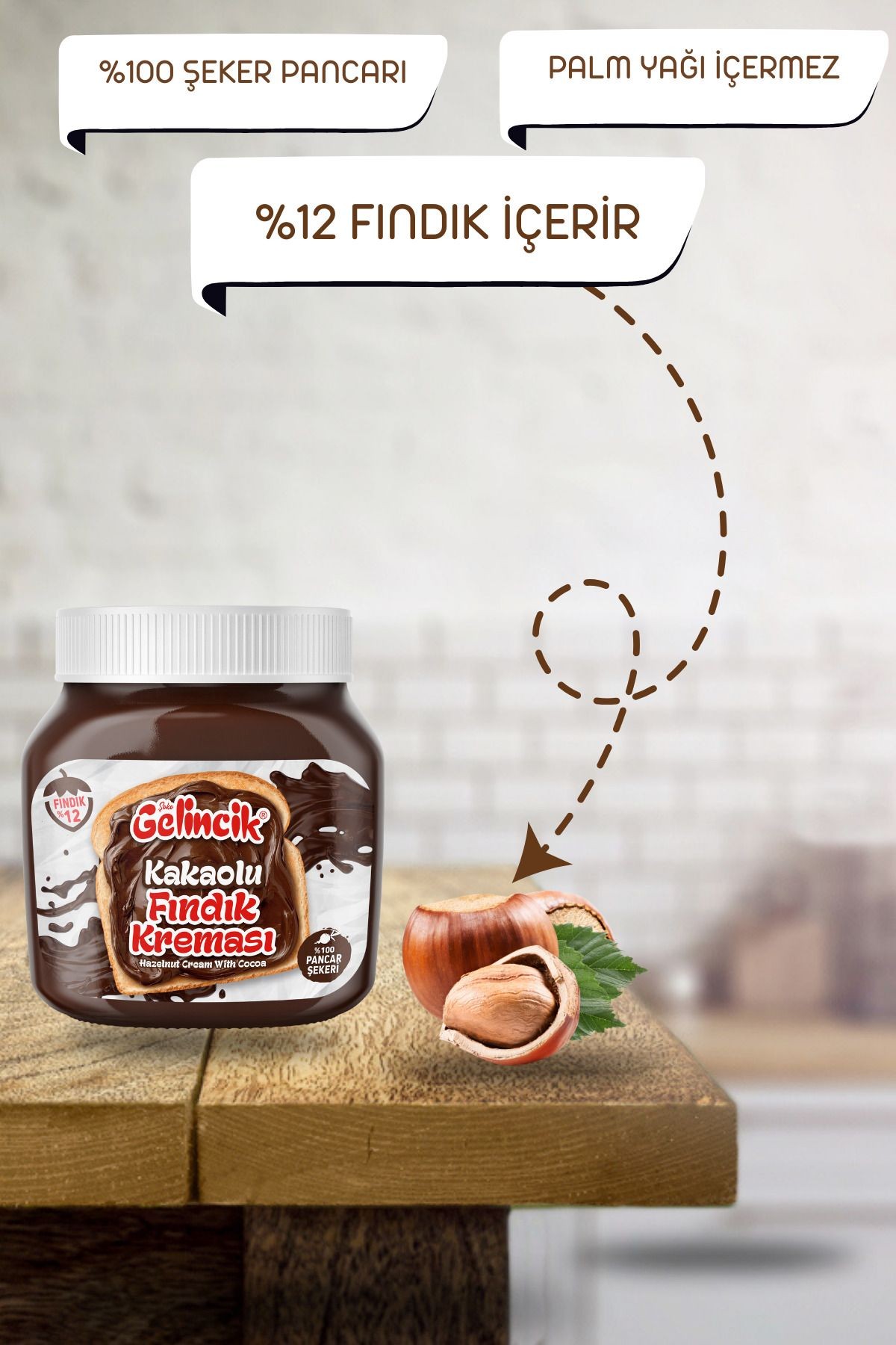Kahvaltılık Sürülebilir Doğal Katkısız 650gr Özel Üretim Kakaolu Fındık Kreması Parçacıklı
