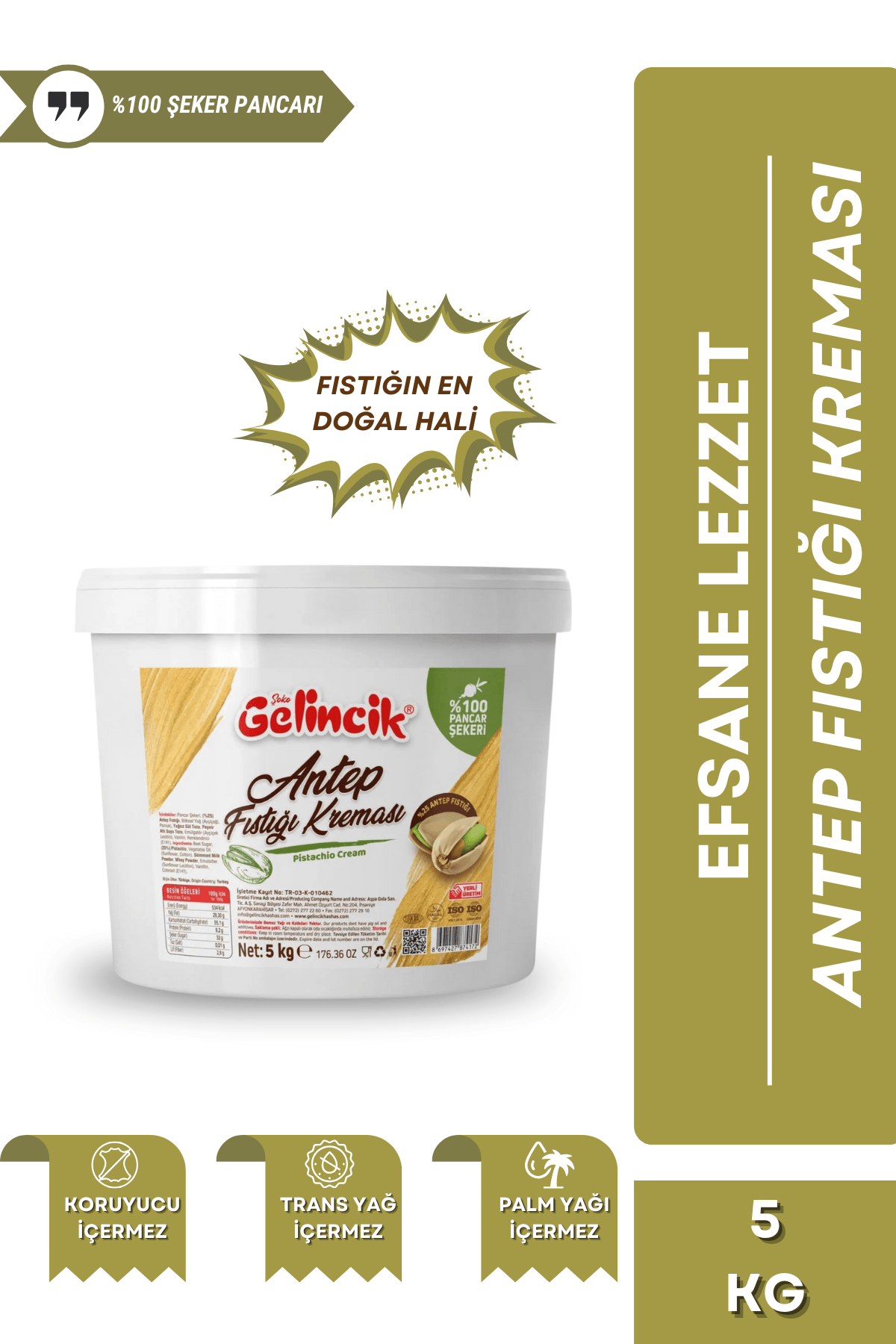 5 Kg Antep Fıstığı Kreması