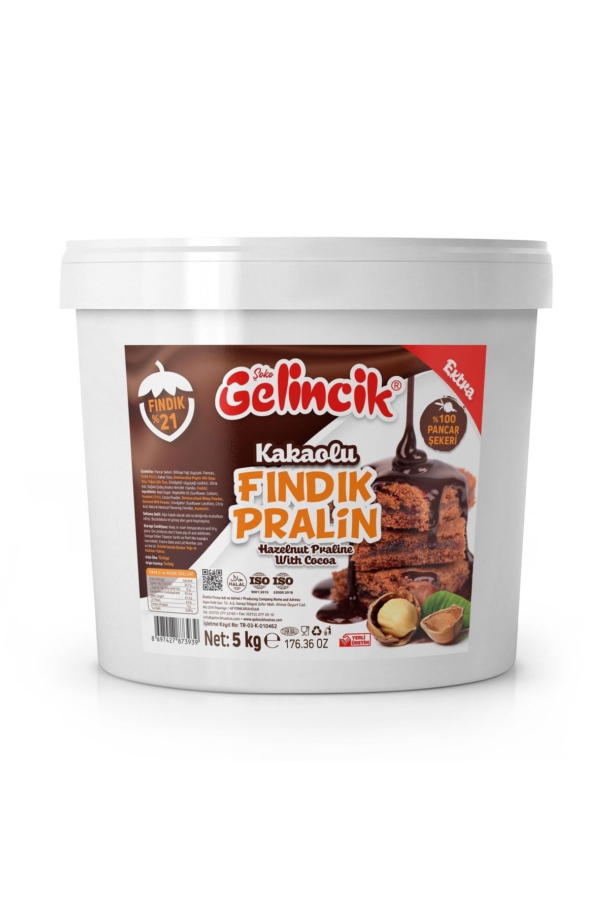 Kahvaltılık Sürülebilir Doğal Katkısız 5kg Özel Üretim Pralin Ekstra