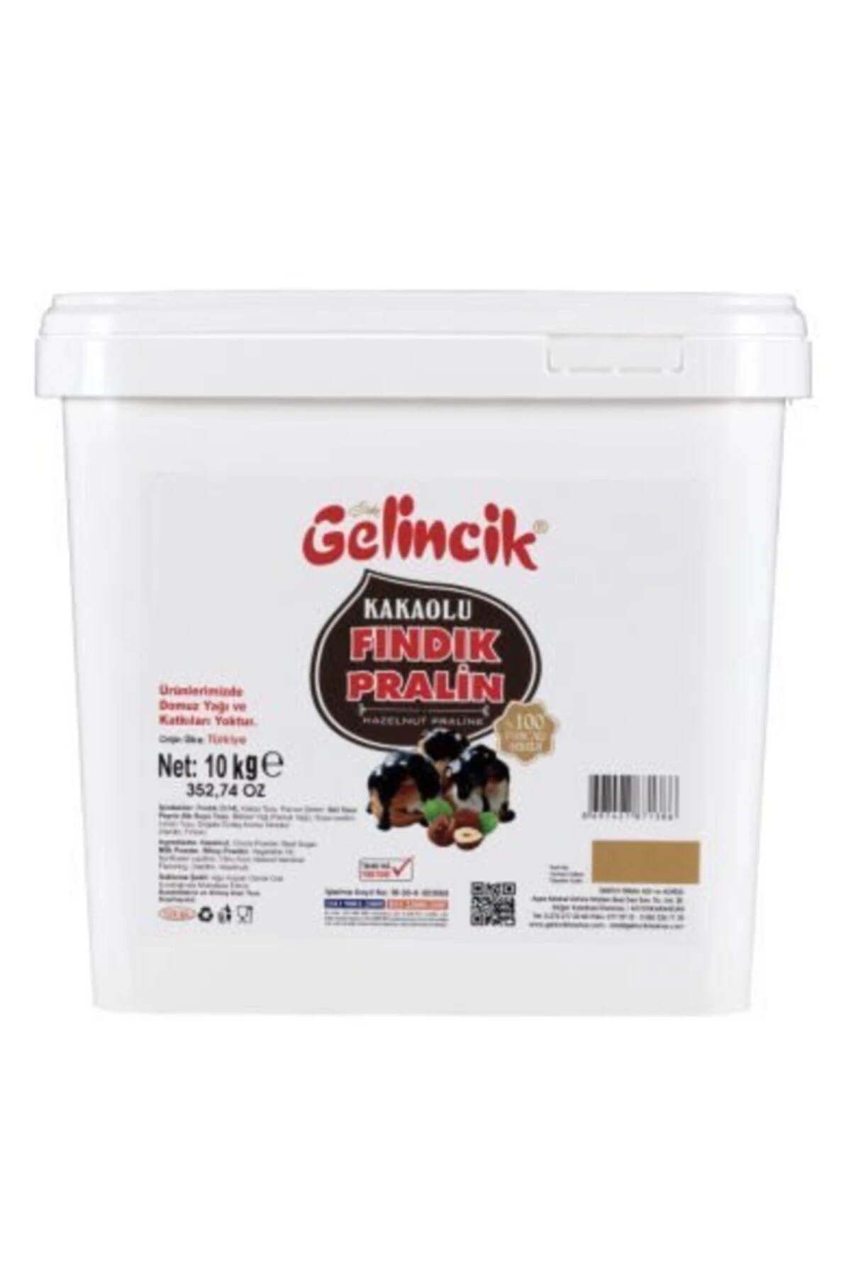 Kahvaltılık Sürülebilir Doğal Katkısız 10kg Kova Özel Üretim Kakaolu Fındık Pralin